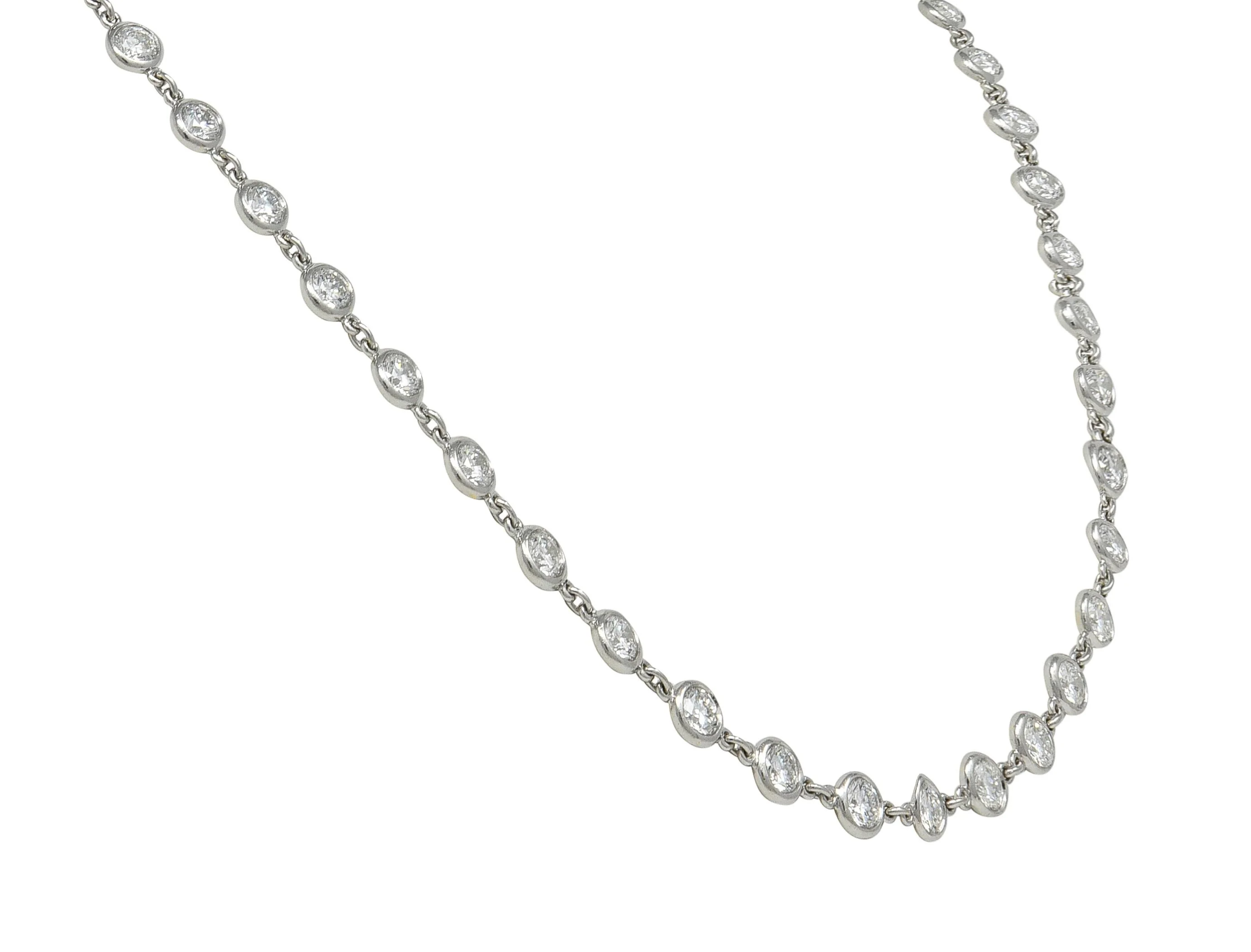 Tiffany & Co. Elsa Peretti 7.80 CTW Diamond Platinum Vintage Diamonds-By-The-Yard Necklace - Image 6