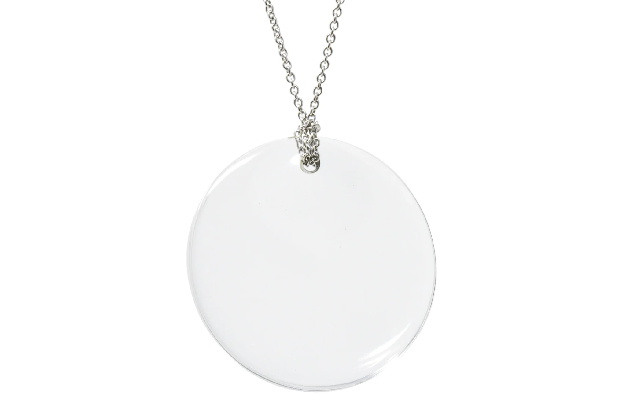 Tiffany & Co. Elsa Peretti Crystal & Platinum Full Moon Necklace - Image 4