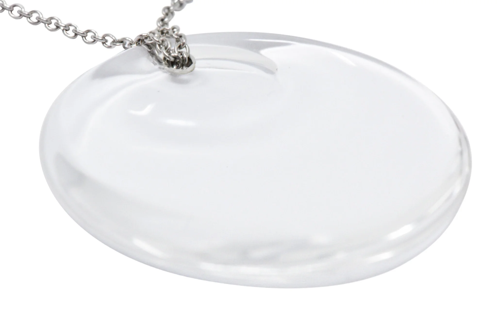Tiffany & Co. Elsa Peretti Crystal & Platinum Full Moon Necklace - Image 5