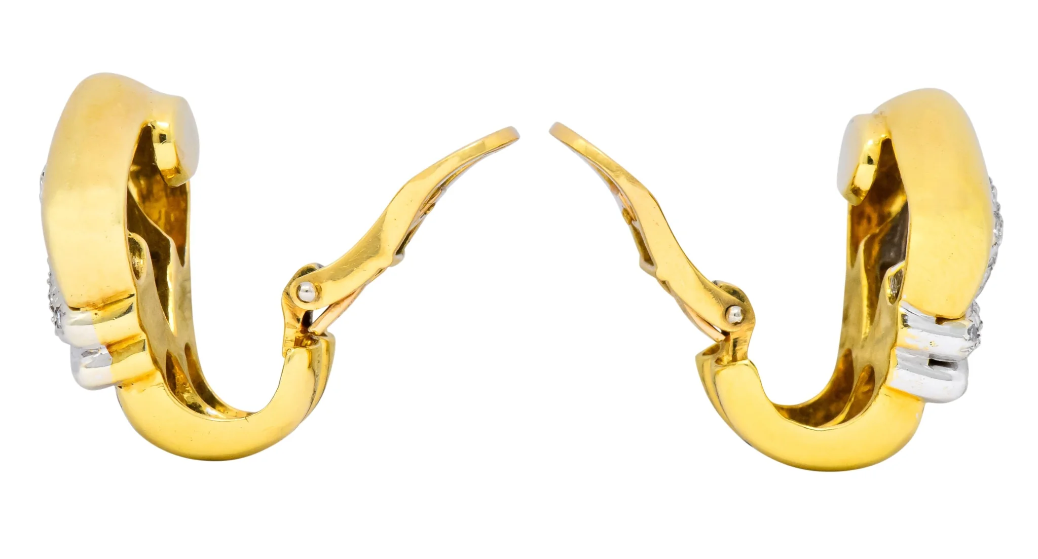 Tiffany & Co. Faraone 1.10 CTW Diamond 18 Karat Two-Tone Gold Ear-Clip Earrings - Image 5