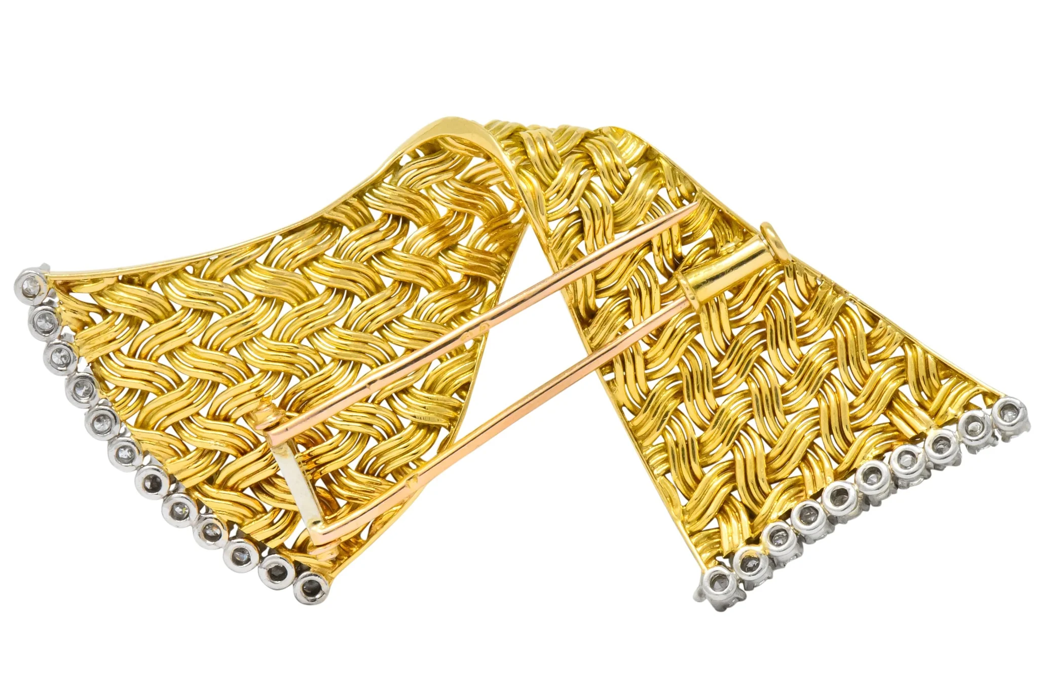 Tiffany & Co. France 0.90 CTW Diamond 18 Karat Gold Brooch - Image 5