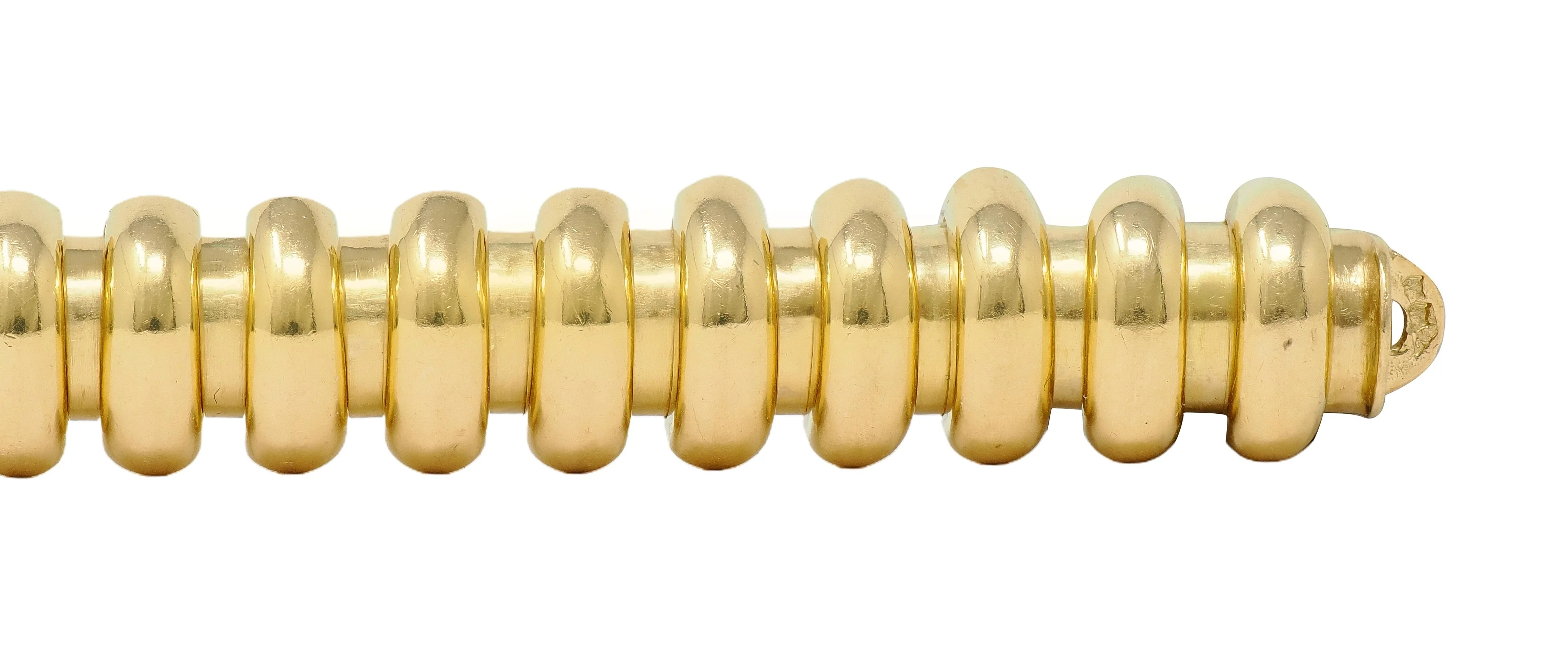 Tiffany & Co. Georges L'Enfant French 18 Karat Yellow Gold Vintage Tubogas Link Bracelet - Image 4