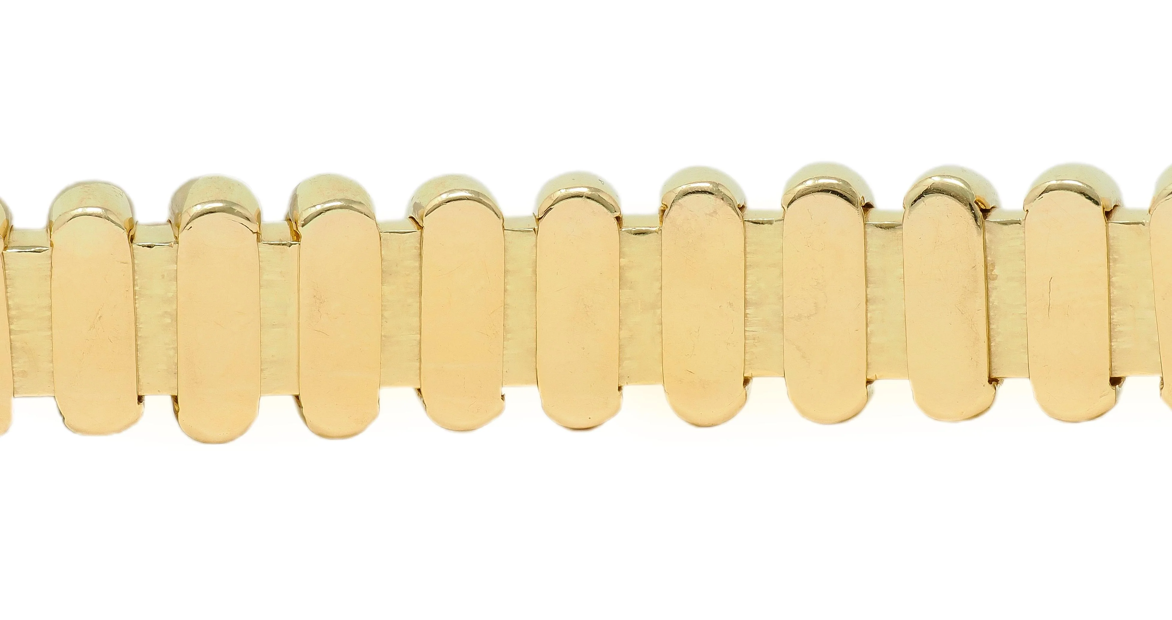 Tiffany & Co. Georges L'Enfant French 18 Karat Yellow Gold Vintage Tubogas Link Bracelet - Image 5