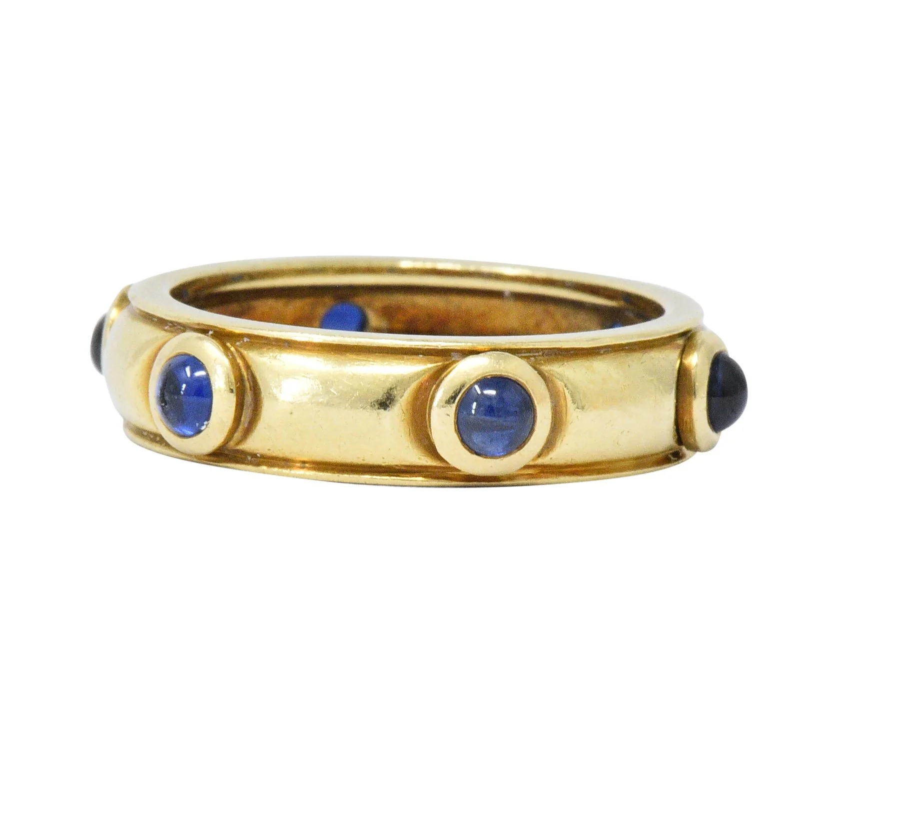 Tiffany & Co. Italy Contemporary 1.50 CTW Sapphire 18 Karat Gold Band Ring - Image 2