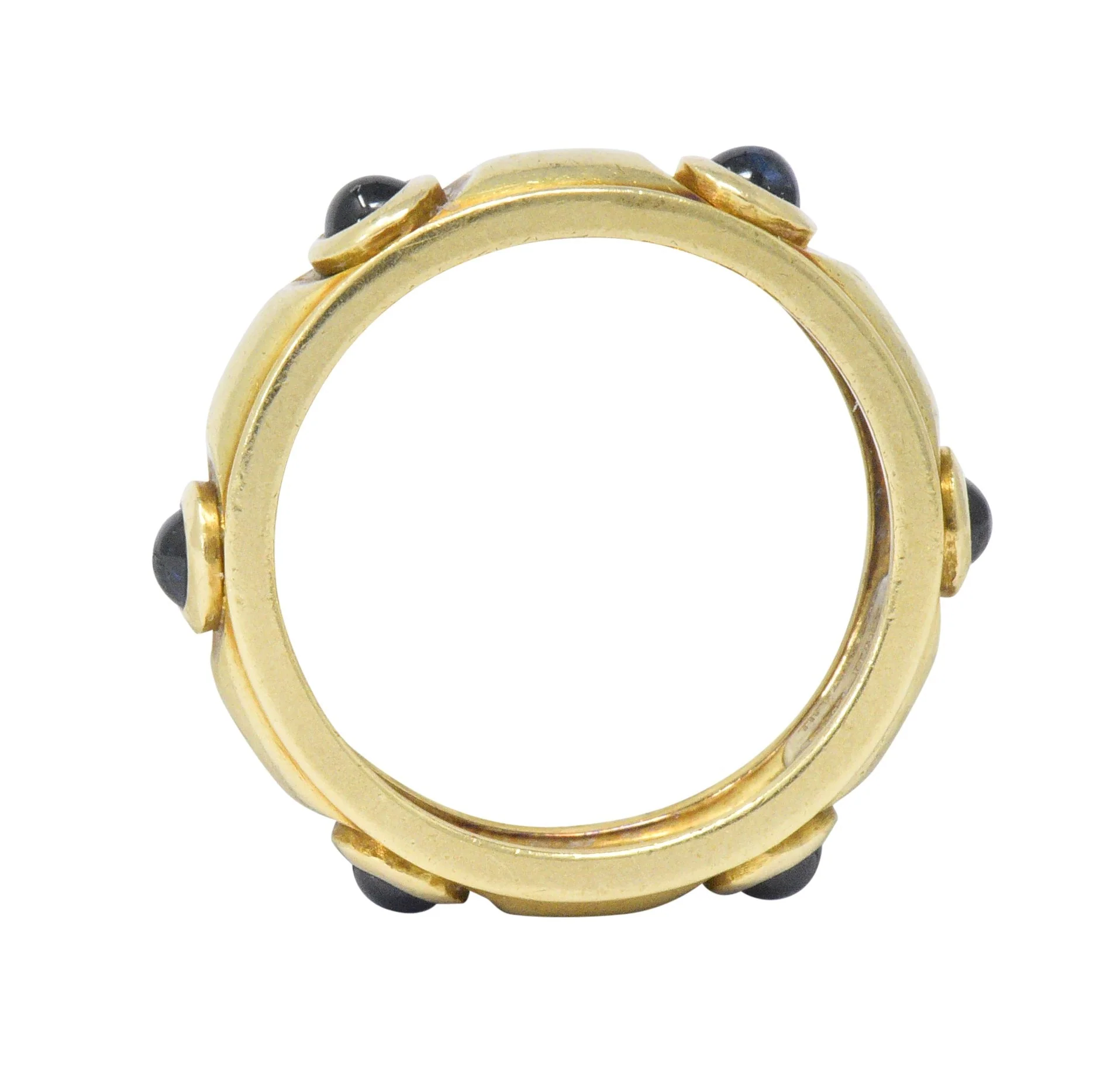 Tiffany & Co. Italy Contemporary 1.50 CTW Sapphire 18 Karat Gold Band Ring - Image 4