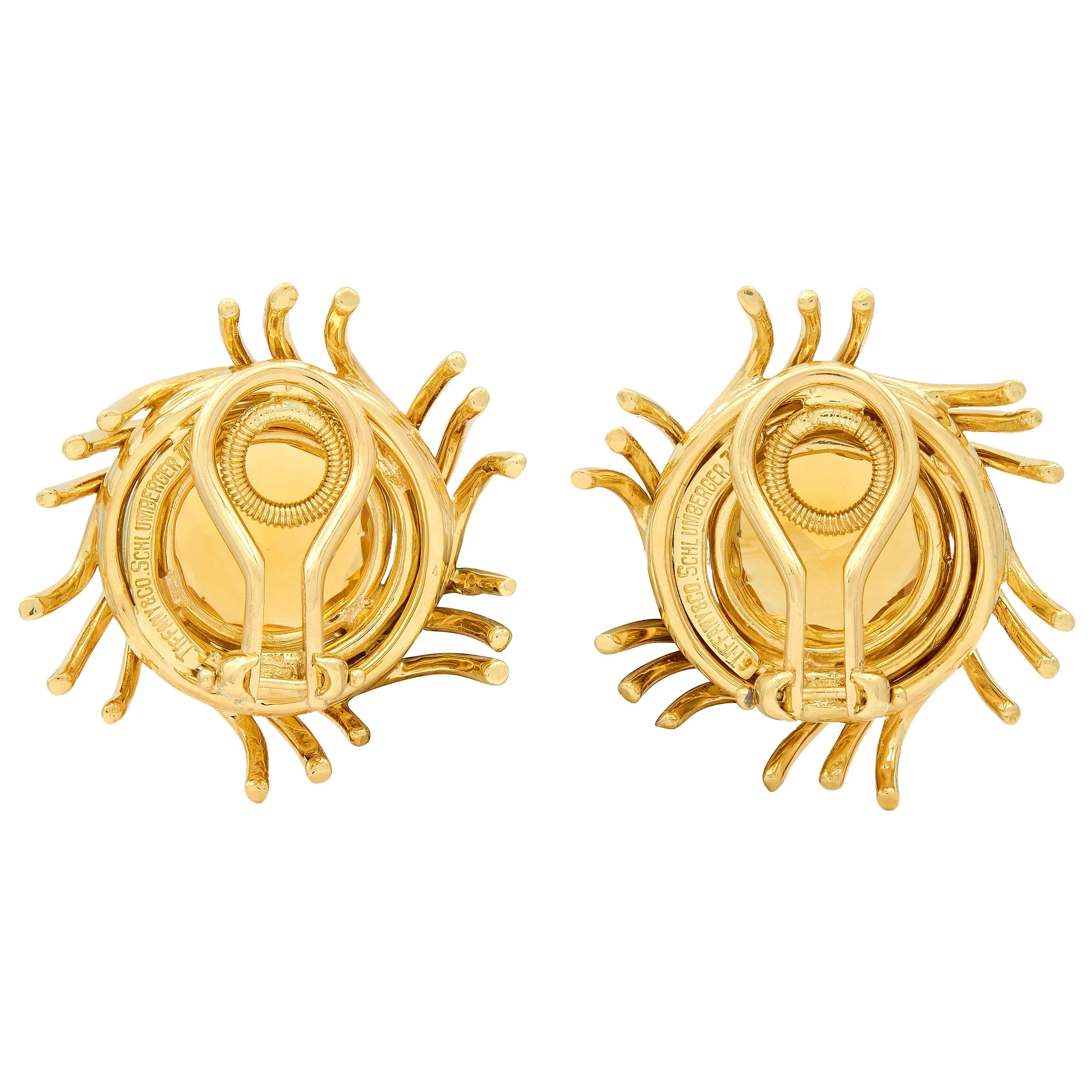 Tiffany & Co. Jean Schlumberger 1980's Citrine 18 Karat Yellow Gold Vintage Pinwheel Ear-Clip Earrings - Image 4