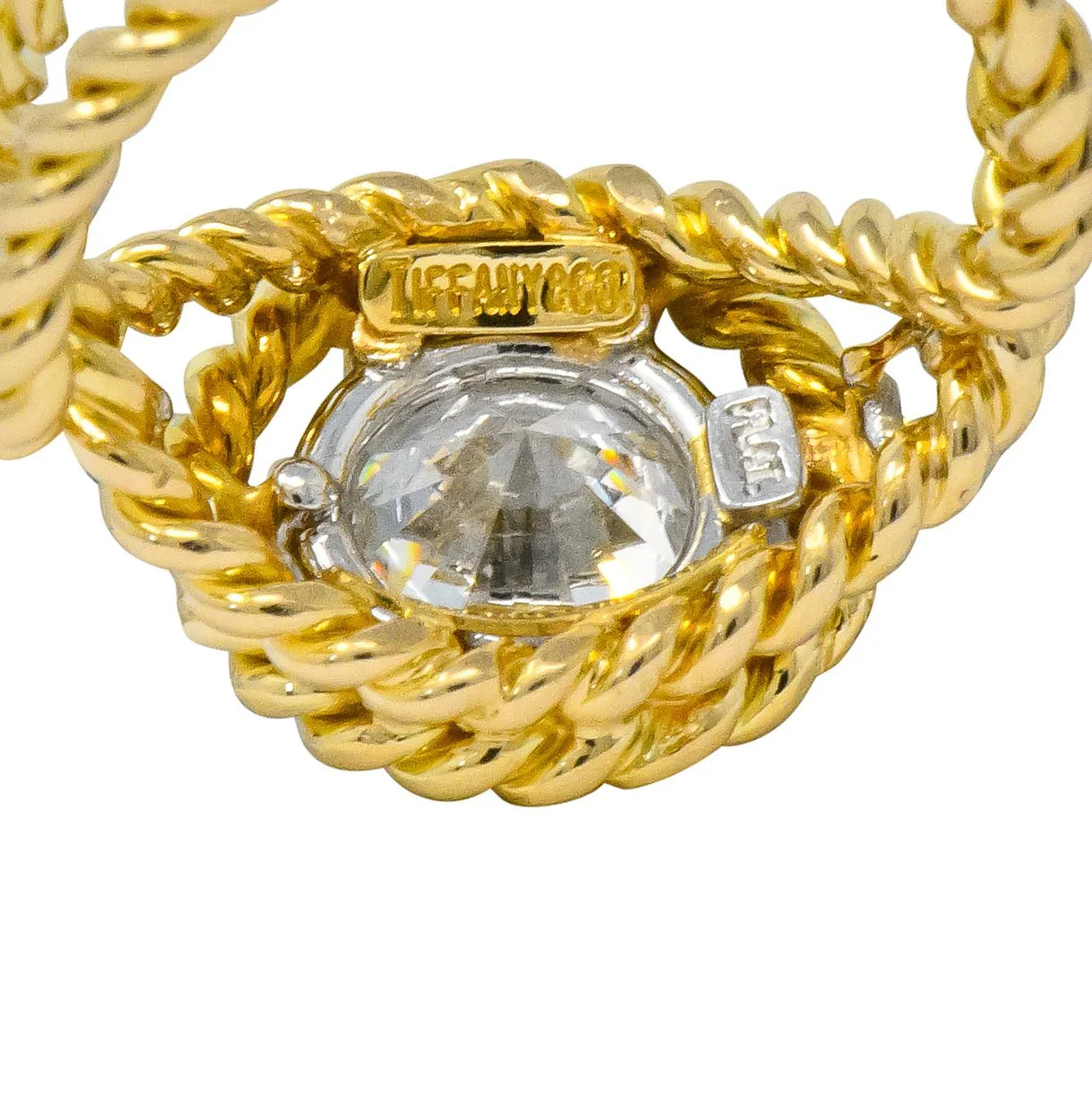 Tiffany & Co. Jean Schlumberger 2.50 CTW Diamond Platinum 18 Karat Gold Engagement Ring GIA - Image 8