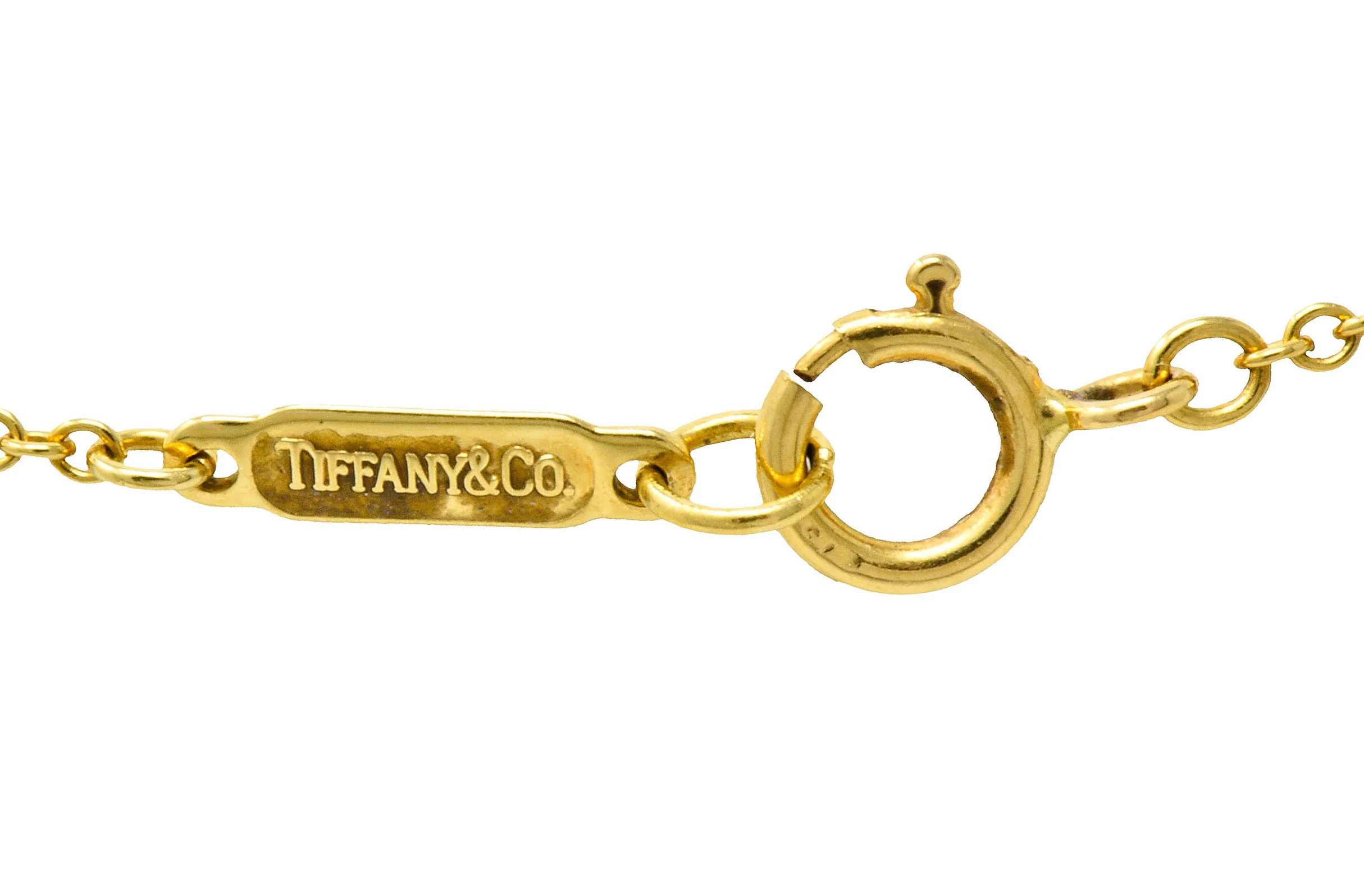Tiffany & Co. Lapis Lazuli 18 Karat Gold Cross My Heart Necklace - Image 7