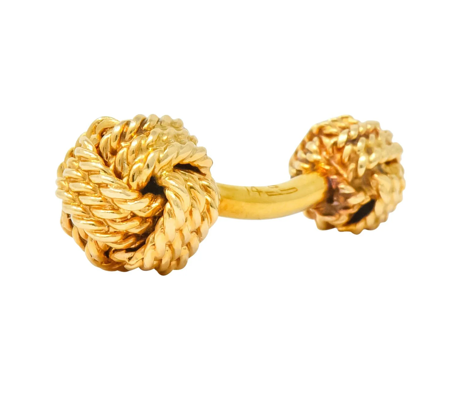 Tiffany & Co. Larter & Sons Mid-Century 14 Karat Gold Men's Knot Cufflinks - Image 2