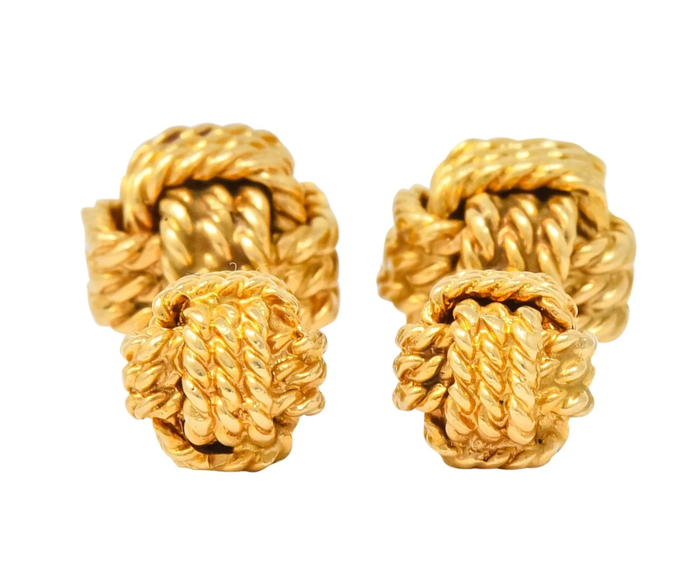 Tiffany & Co. Larter & Sons Mid-Century 14 Karat Gold Men's Knot Cufflinks - Image 6