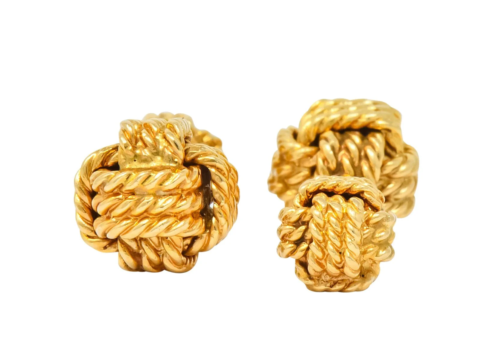 Tiffany & Co. Larter & Sons Mid-Century 14 Karat Gold Men's Knot Cufflinks - Image 7