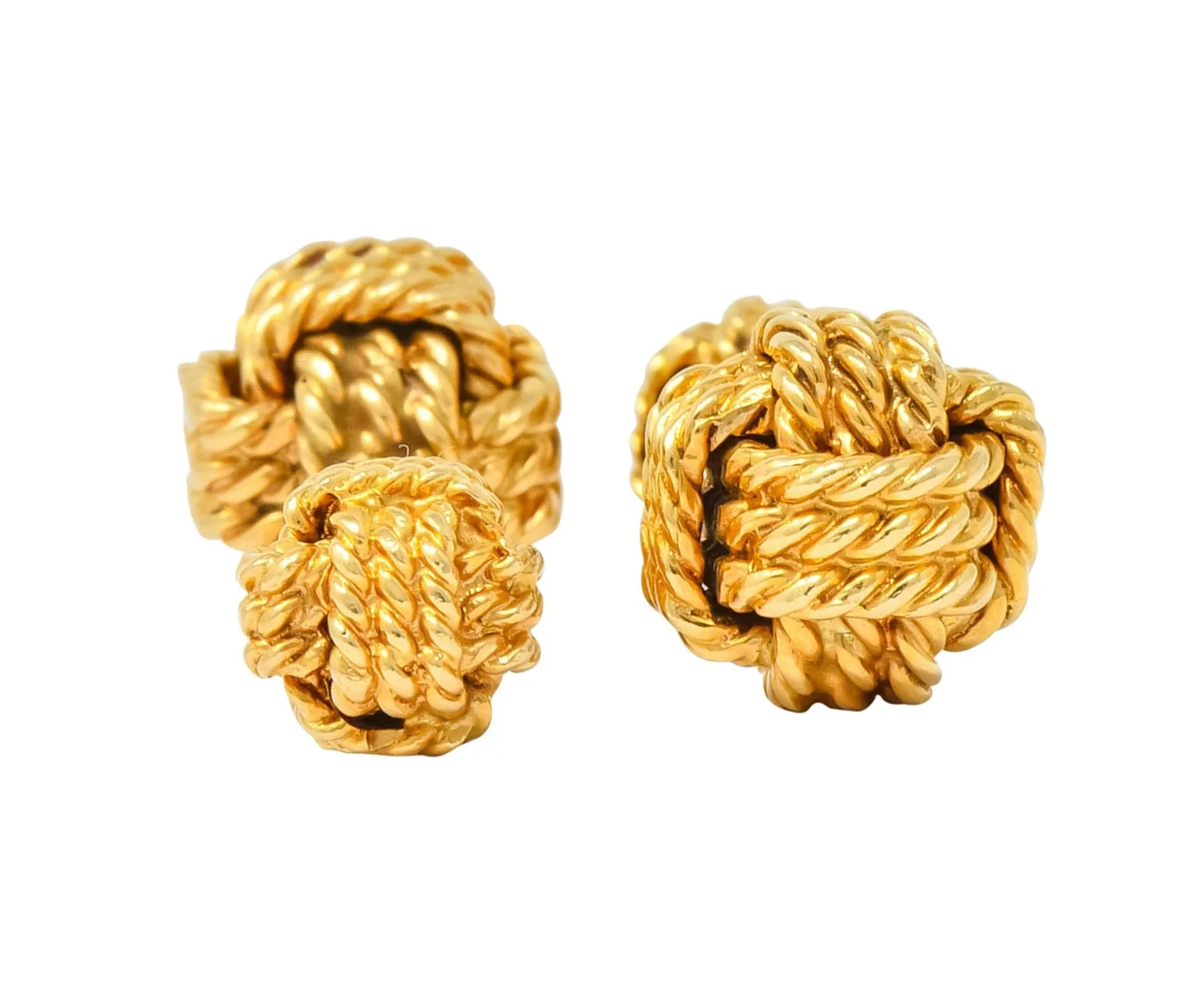 Tiffany & Co. Larter & Sons Mid-Century 14 Karat Gold Men's Knot Cufflinks - Image 8