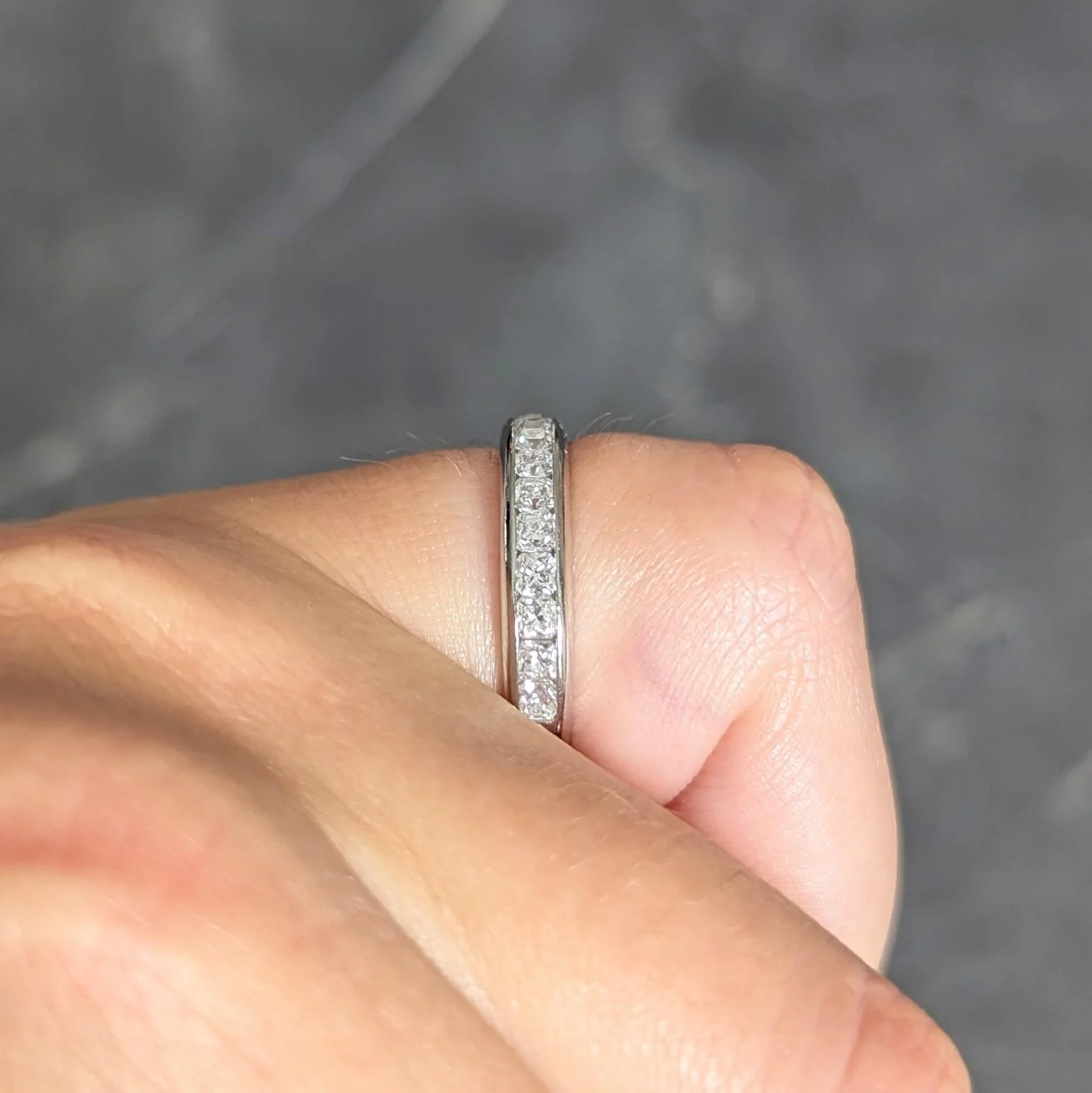 Tiffany & Co. Lucida Cut Diamond Platinum Contemporary Channel Band Ring - Image 13
