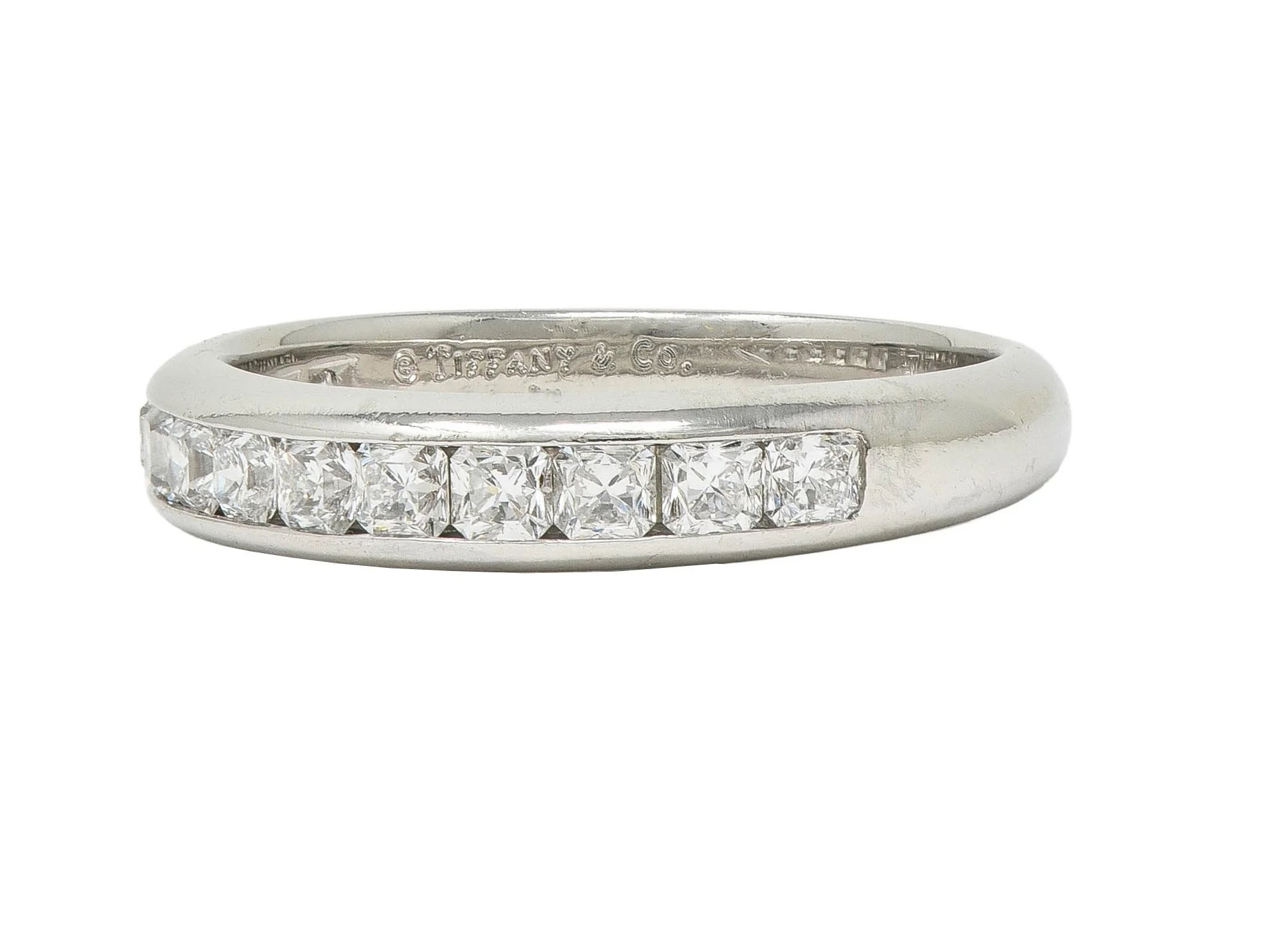 Tiffany & Co. Lucida Cut Diamond Platinum Contemporary Channel Band Ring - Image 6