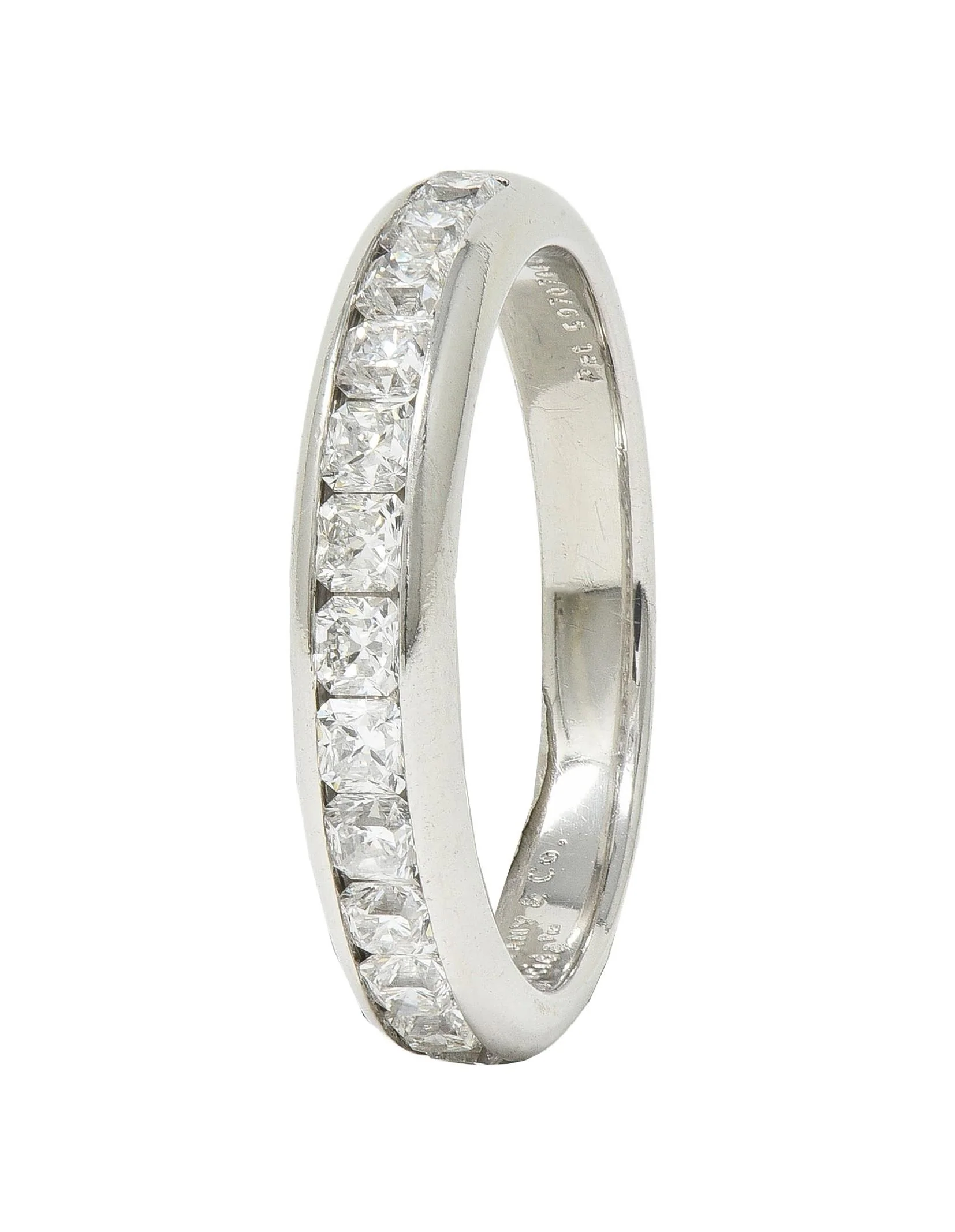 Tiffany & Co. Lucida Cut Diamond Platinum Contemporary Channel Band Ring - Image 9