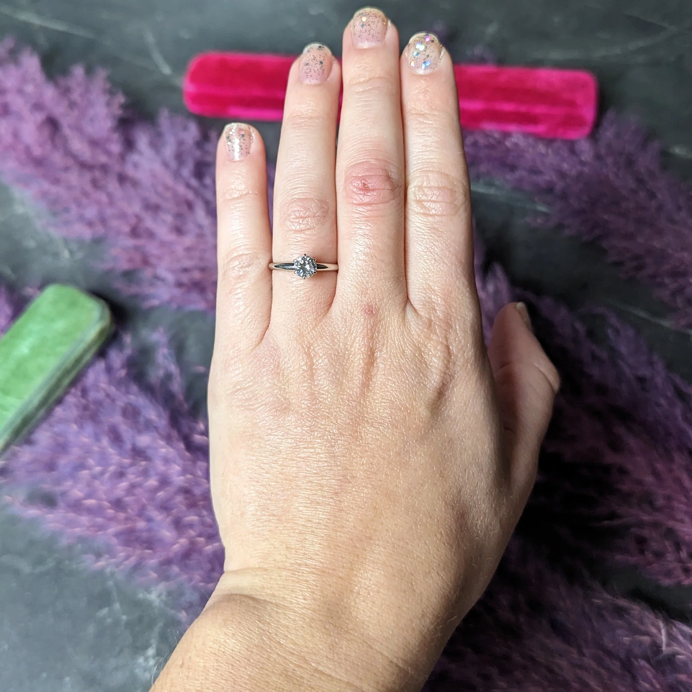 Tiffany & Co. Mid-Century 0.60 Carat Diamond Platinum Solitaire Engagement Ring - Image 12