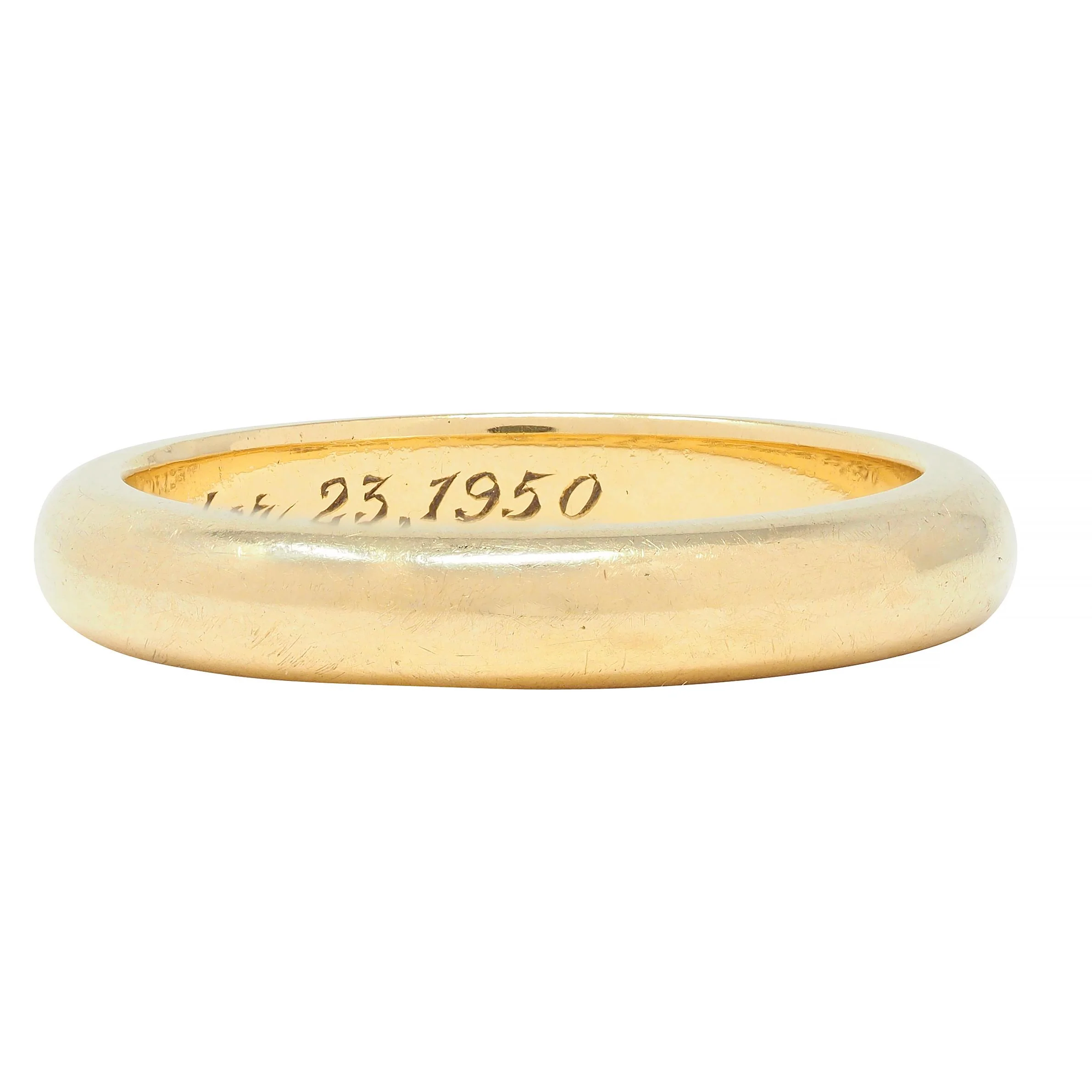 Tiffany & Co. Mid-Century 18 Karat Yellow Gold Vintage Wedding Band Ring - Image 5