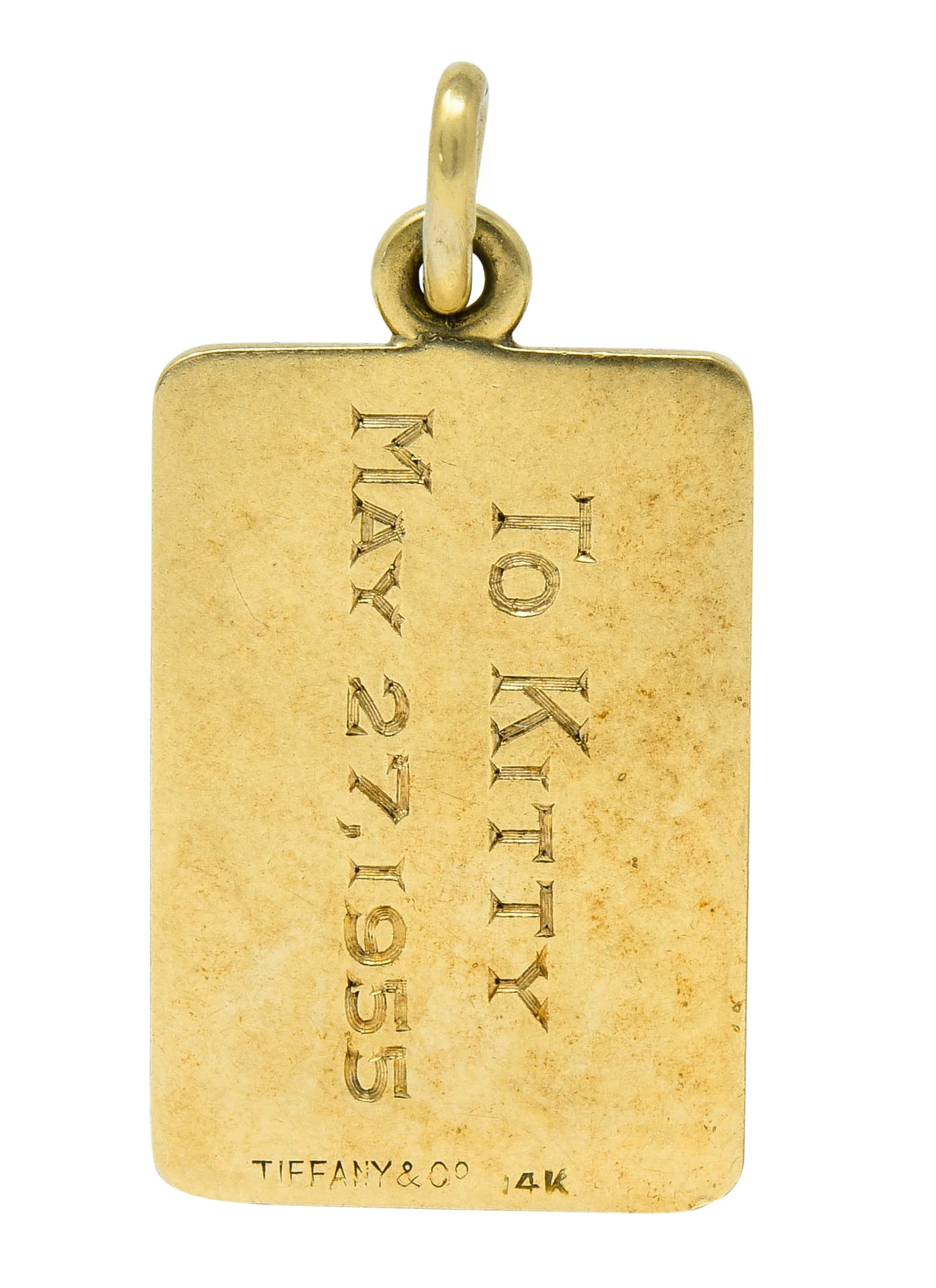 Tiffany & Co. Mid-Century Enamel 14 Karat Gold Ace of Hearts Card Charm - Image 3
