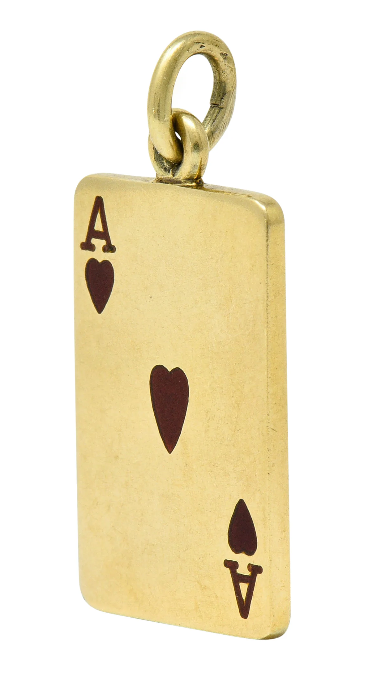 Tiffany & Co. Mid-Century Enamel 14 Karat Gold Ace of Hearts Card Charm - Image 4