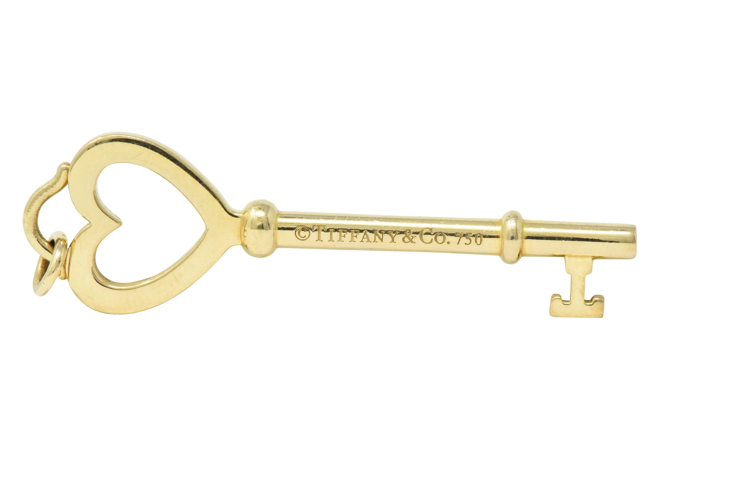 Tiffany & Co. Modern 18 Karat Gold Heart Key Pendant - Image 2