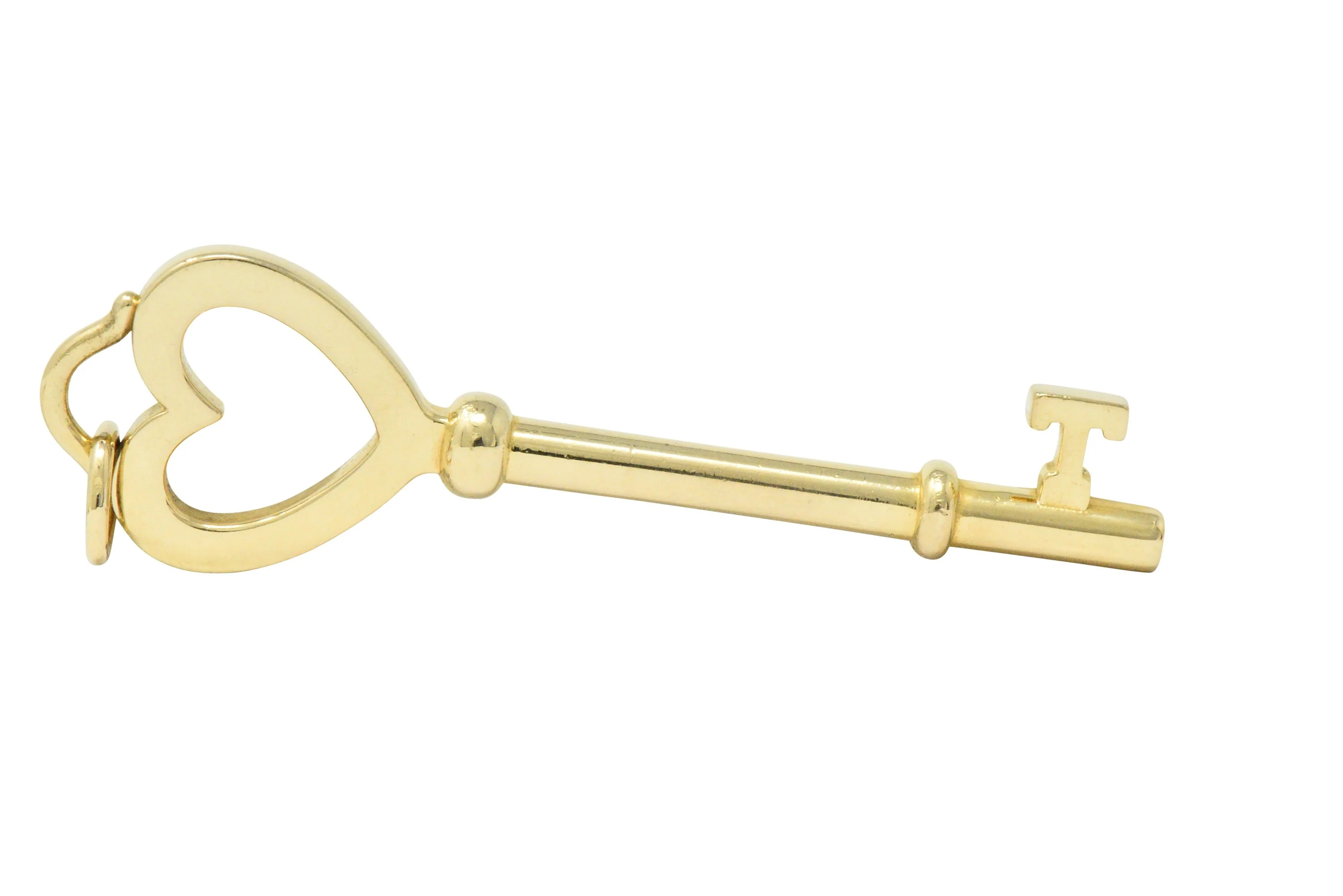 Tiffany & Co. Modern 18 Karat Gold Heart Key Pendant - Image 3