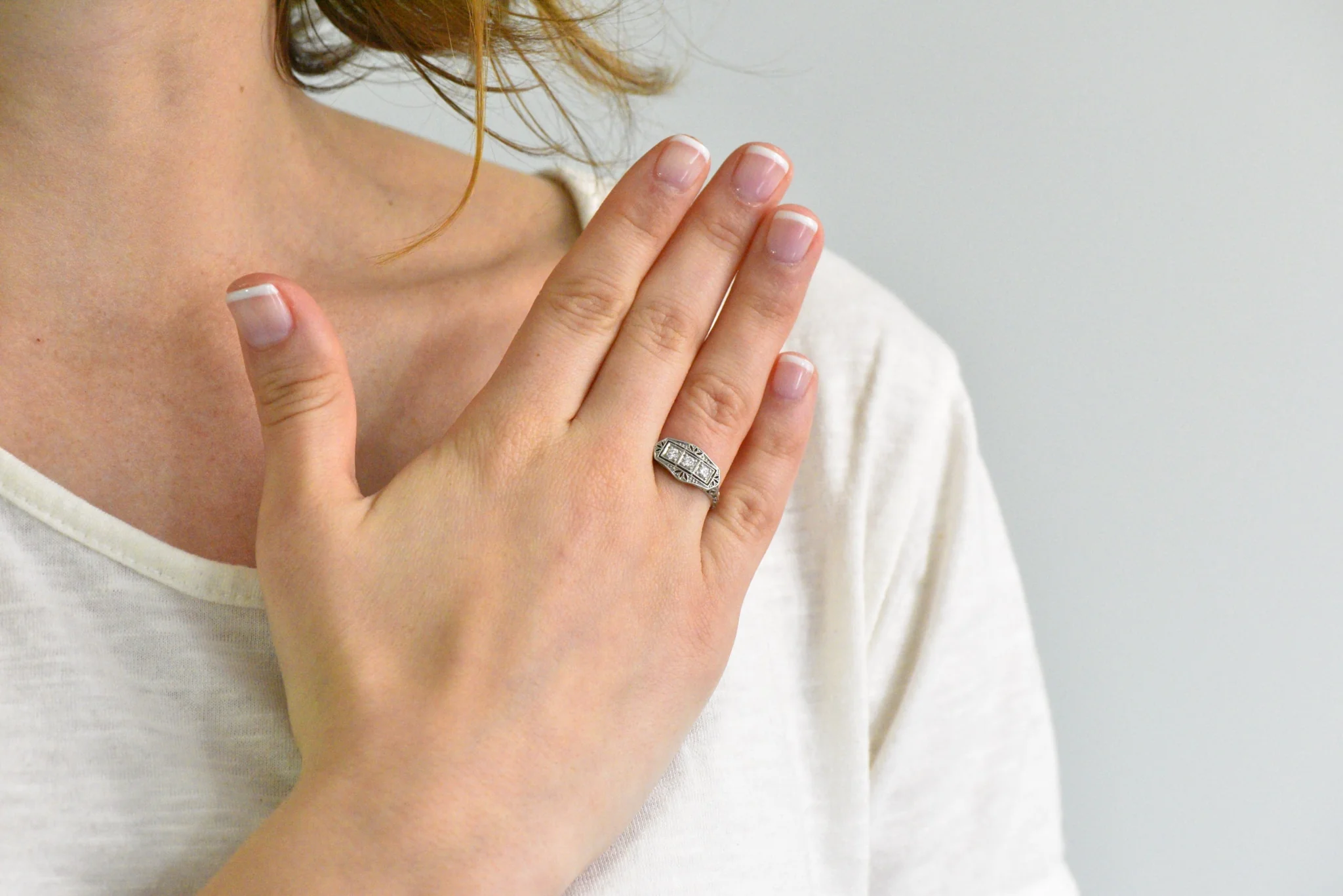 Tiffany & Co. Old European Diamond Platinum Panel Alternative Engagement Ring - Image 11