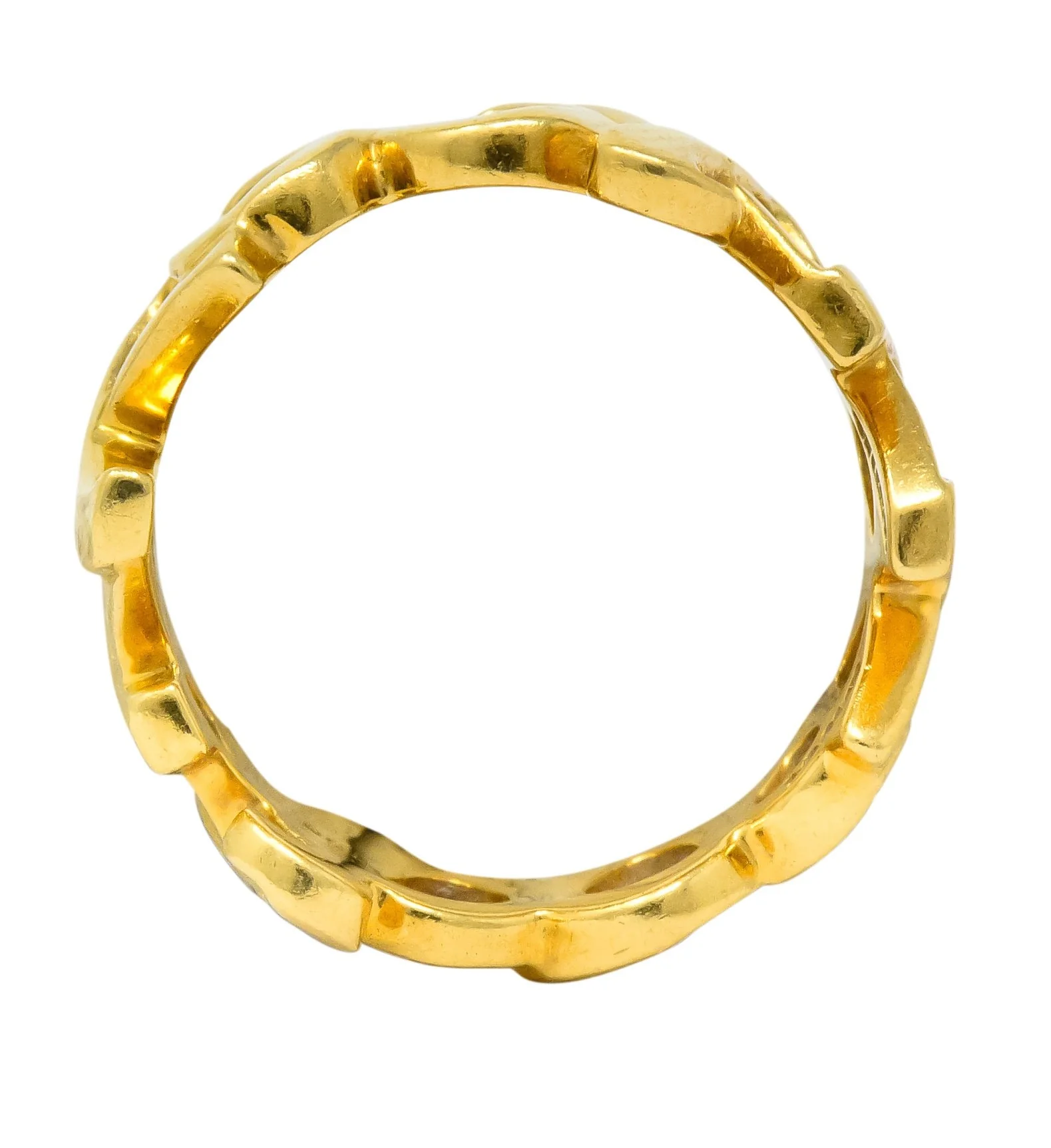 Tiffany & Co. Paloma Picasso 1984 18 Karat Gold Graffiti Love And Kisses Band Ring - Image 5