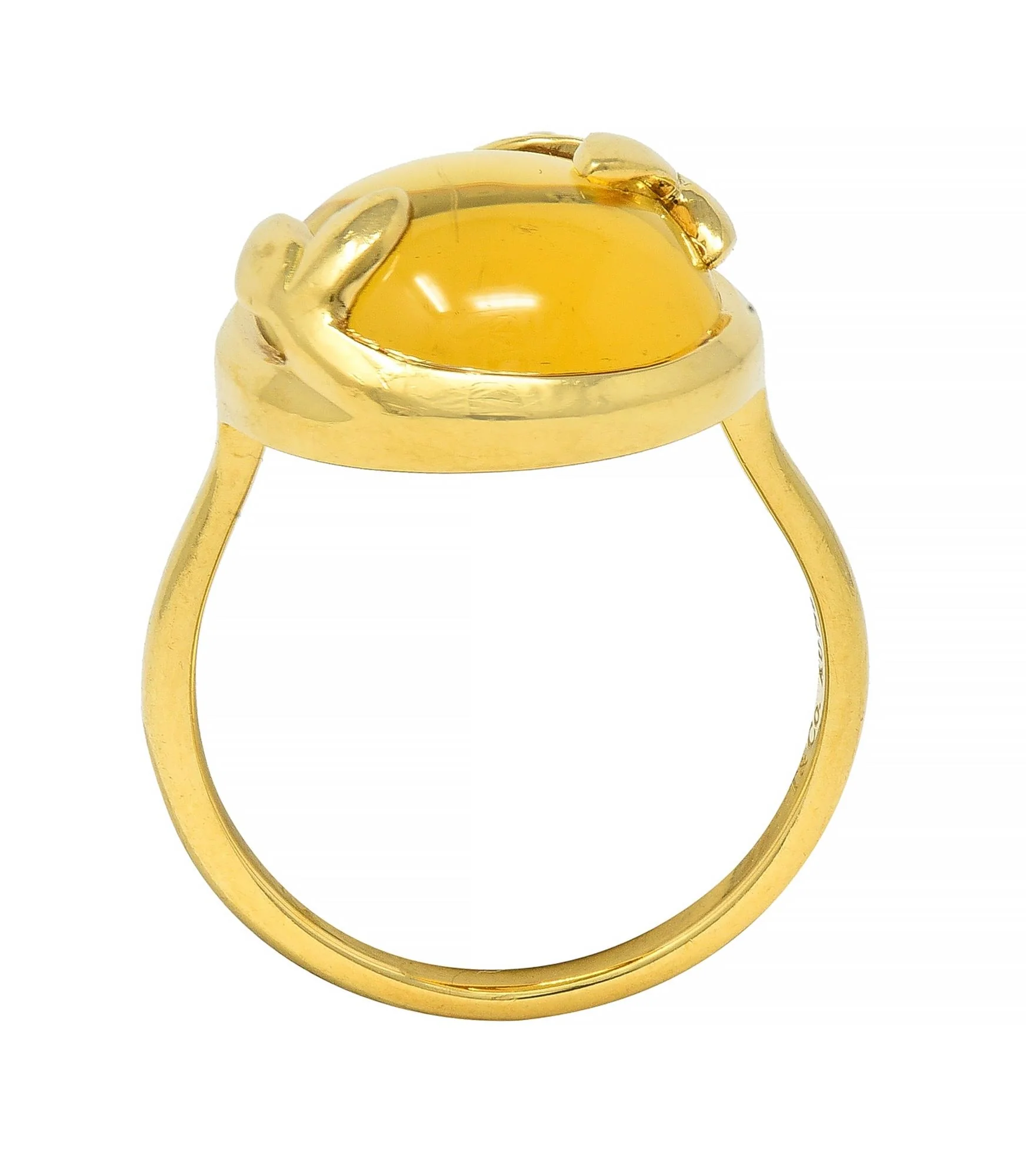 Tiffany & Co. Paloma Picasso Citrine 18 Karat Yellow Gold Olive Leaf Ring - Image 10