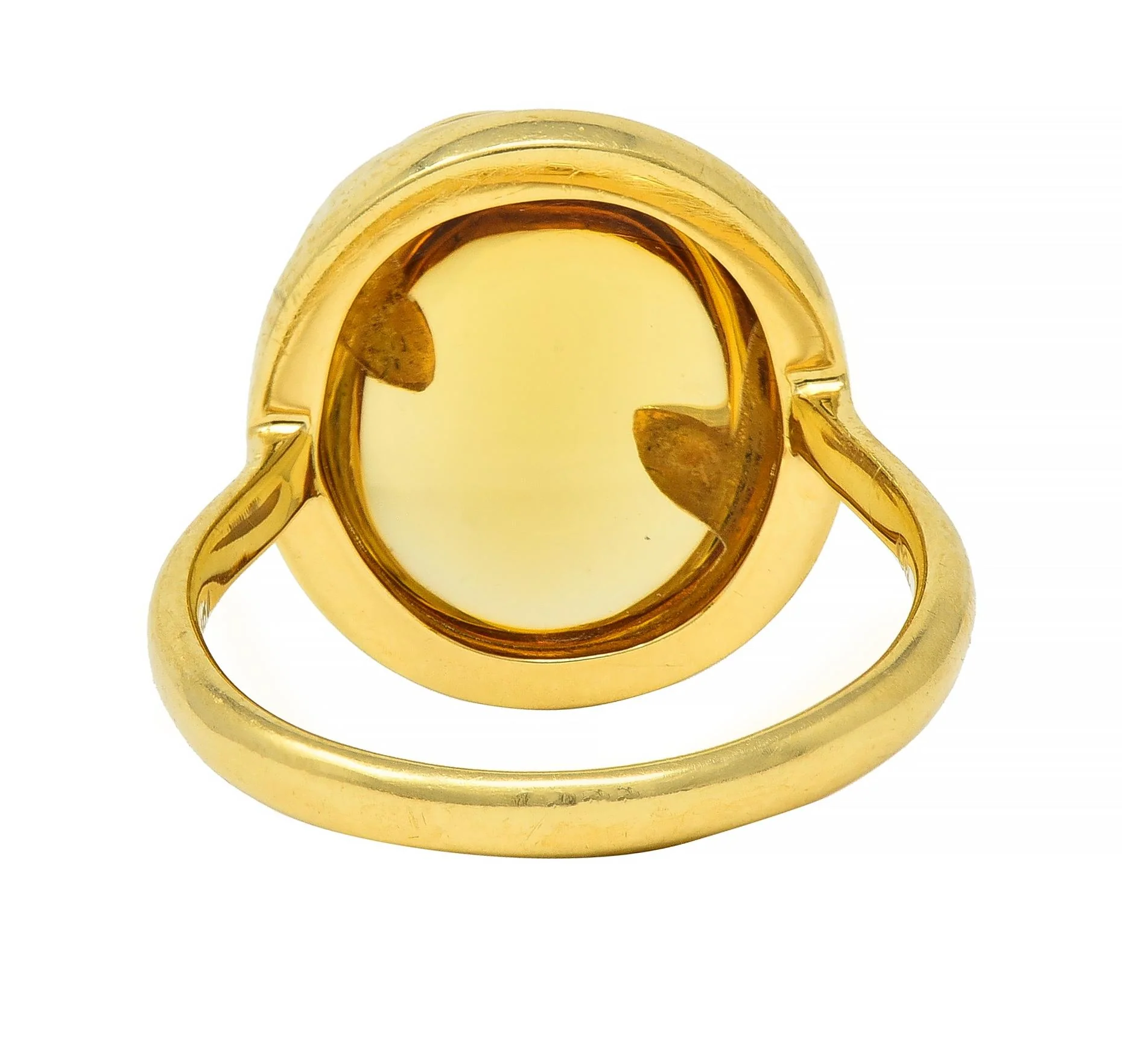 Tiffany & Co. Paloma Picasso Citrine 18 Karat Yellow Gold Olive Leaf Ring - Image 4