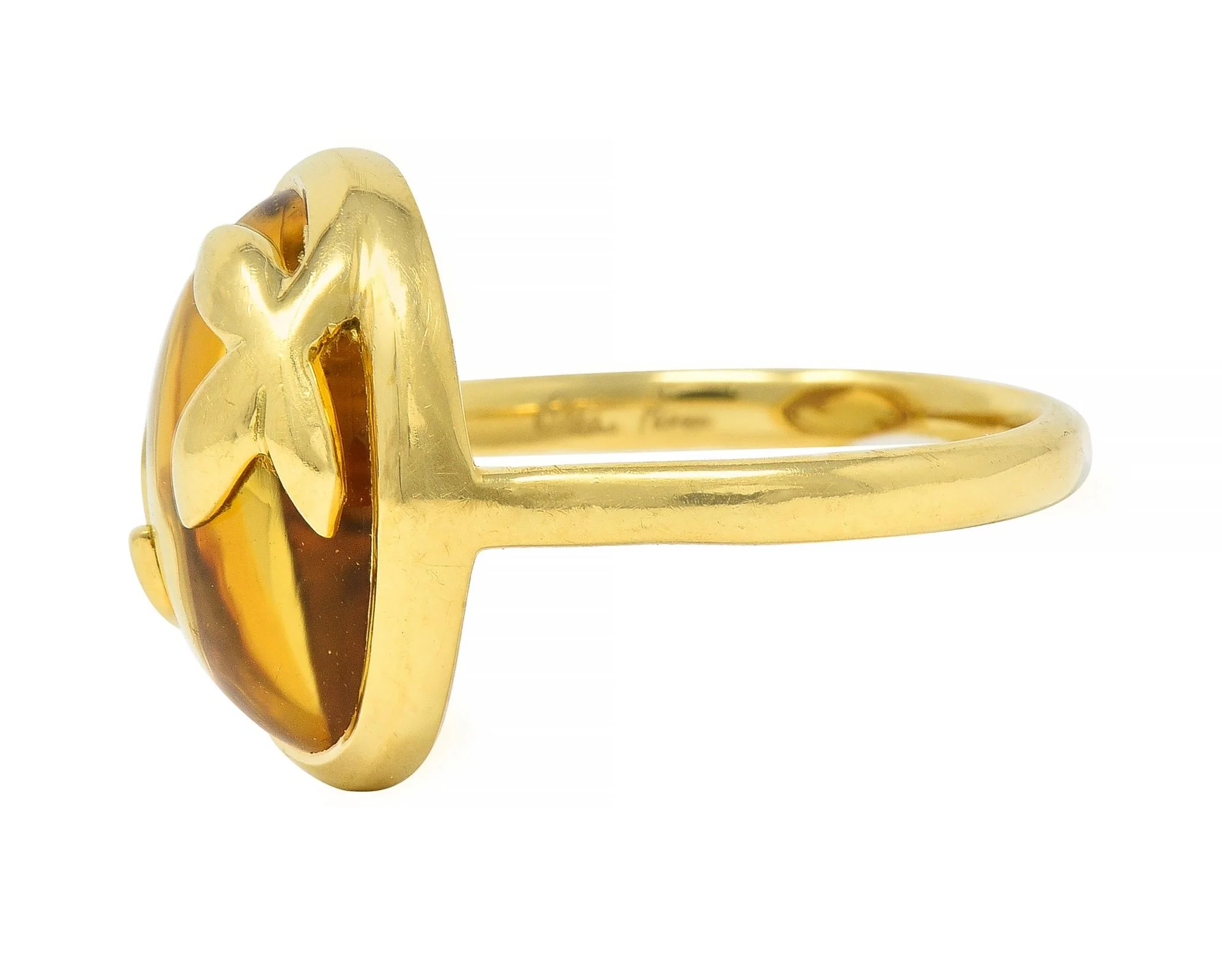 Tiffany & Co. Paloma Picasso Citrine 18 Karat Yellow Gold Olive Leaf Ring - Image 5