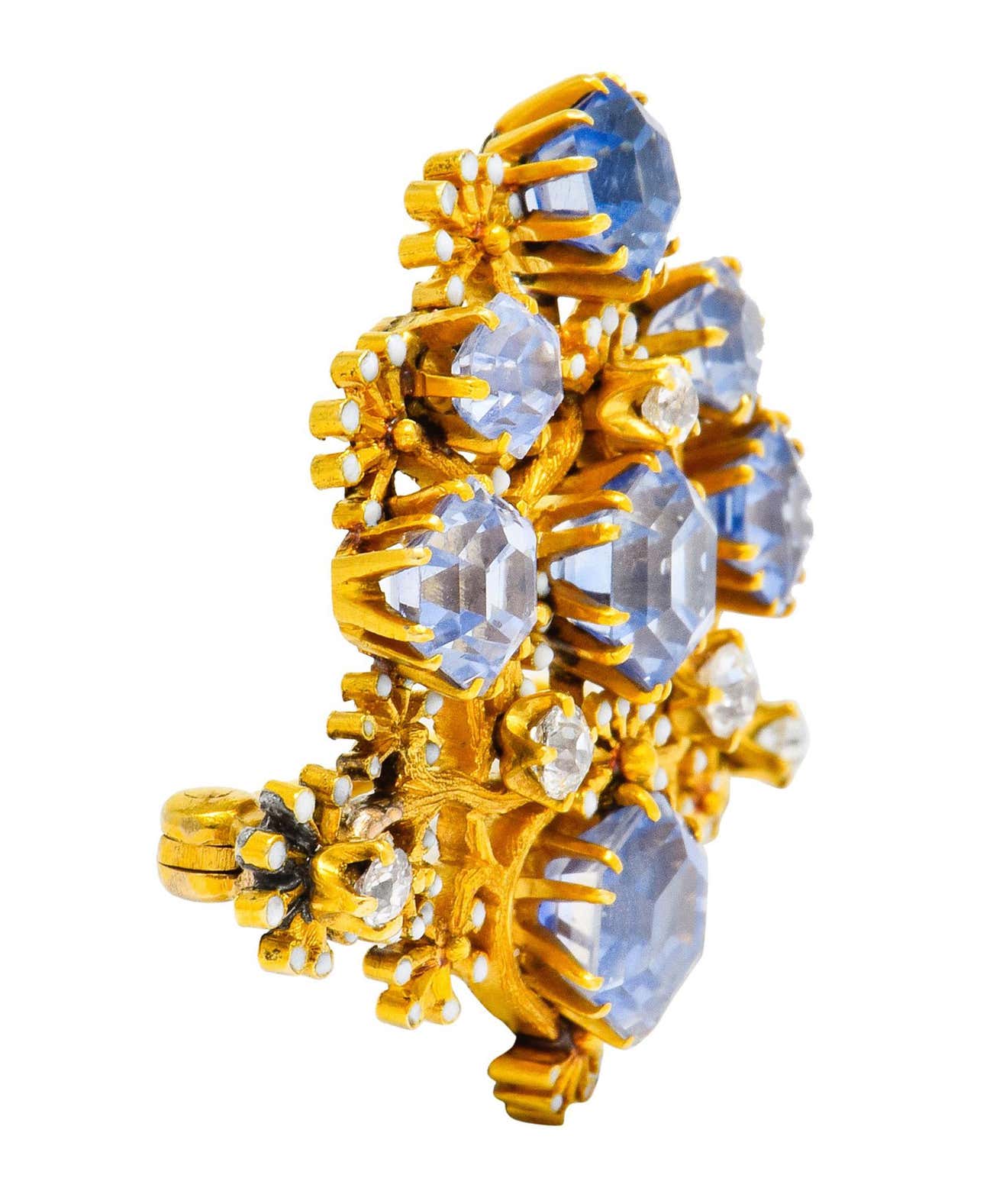 Tiffany & Co. Paulding Farnham 5.85 Carat Sapphire Diamond Enamel 18 Karat Gold - Image 4