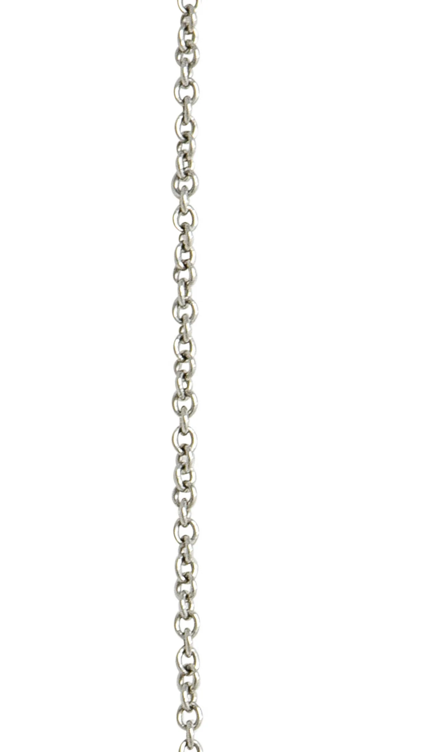 Tiffany & Co. Pink Sapphire Diamond Platinum Legacy Pendant Necklace - Image 5