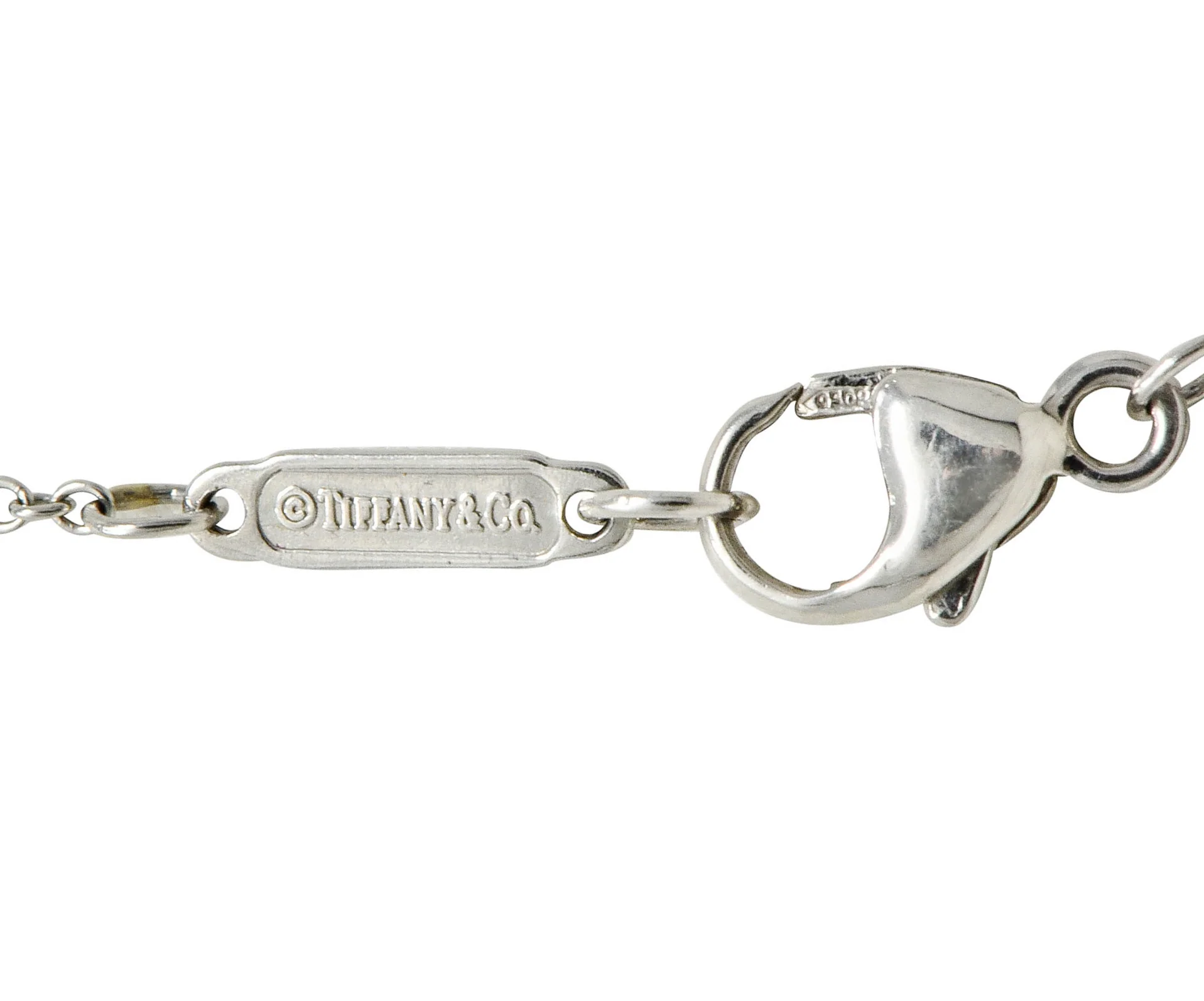 Tiffany & Co. Pink Sapphire Diamond Platinum Legacy Pendant Necklace - Image 6