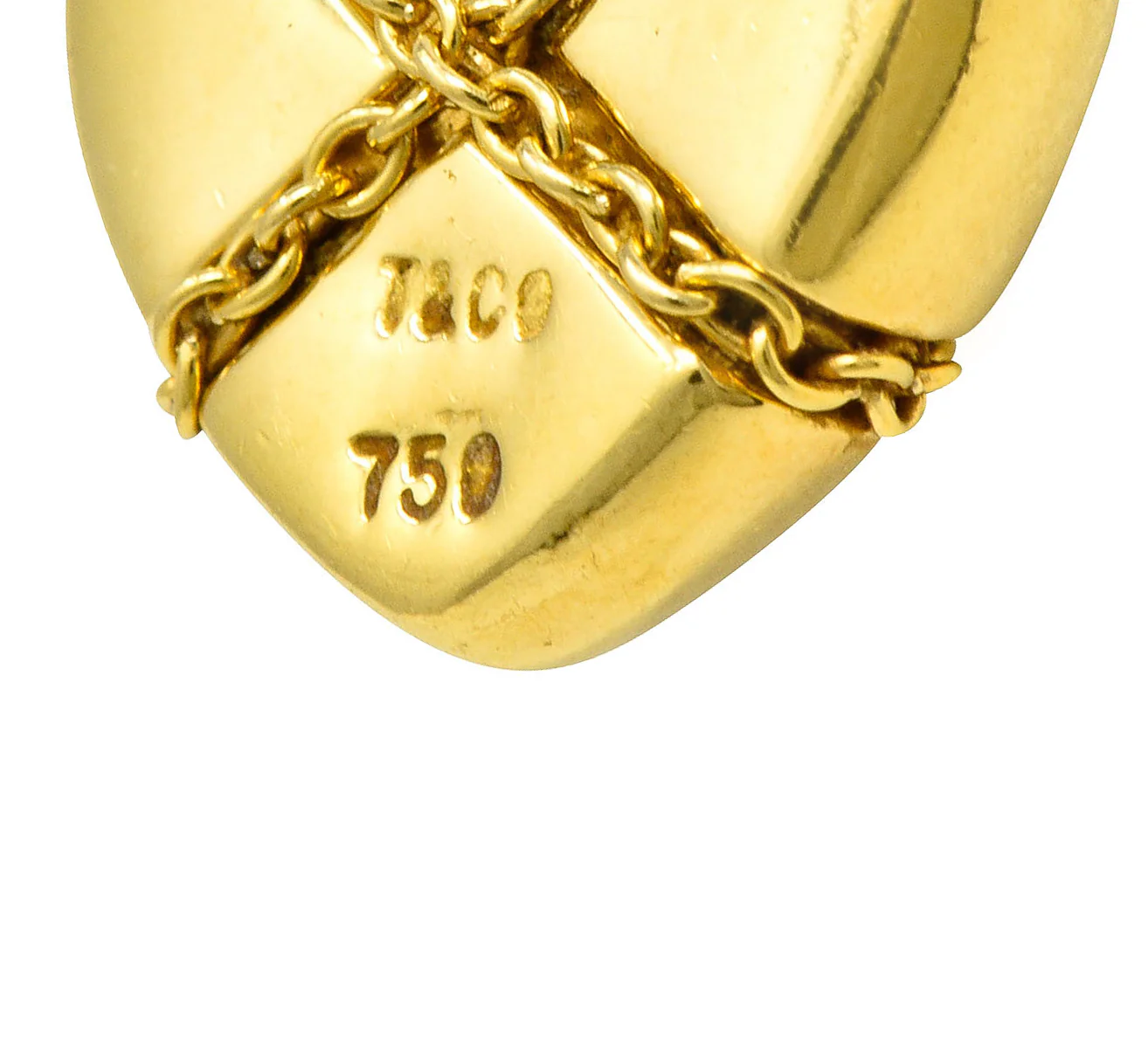 Tiffany & Co. Polished 18 Karat Gold Cross My Heart Necklace - Image 10