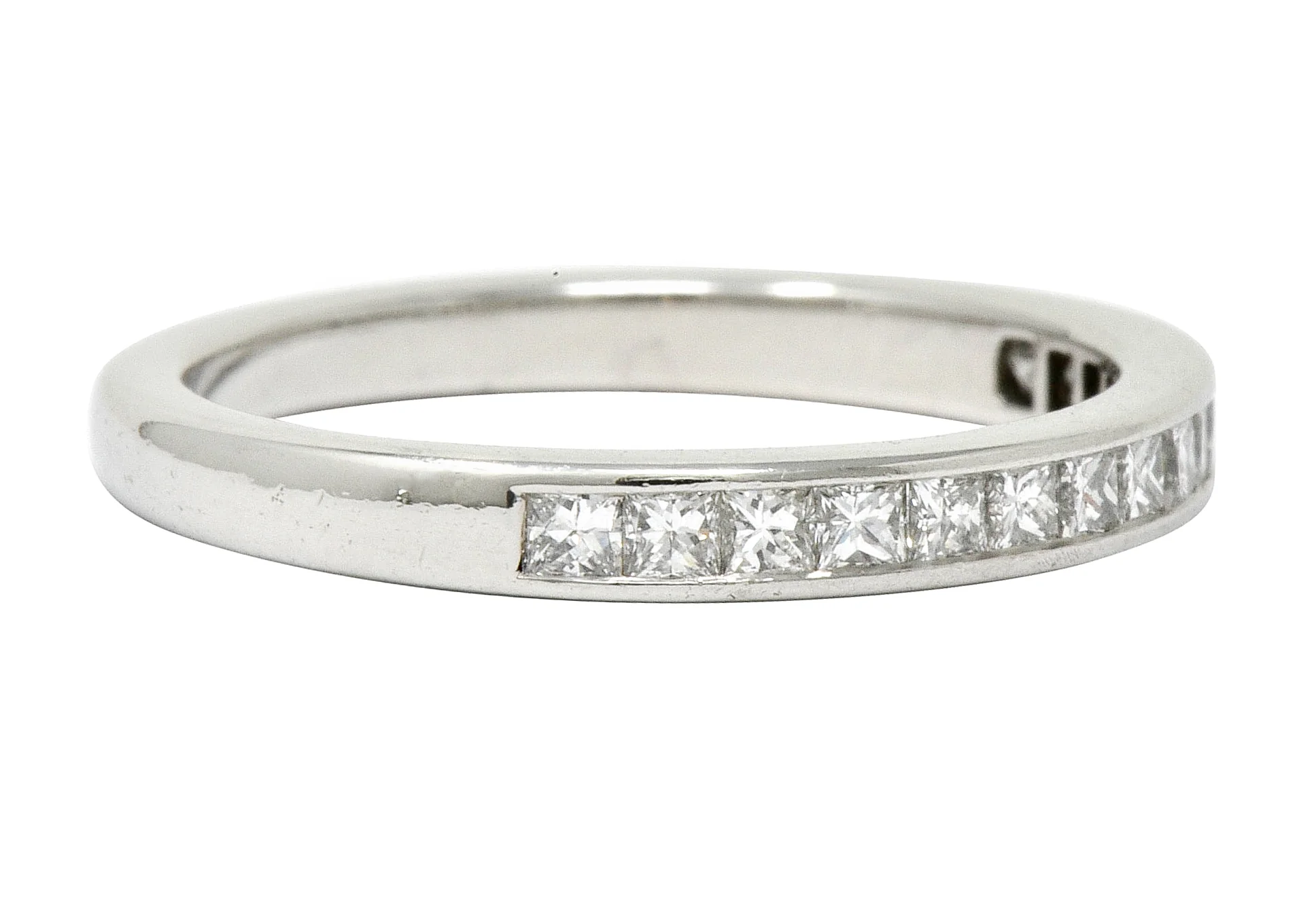 Tiffany & Co. Princess Cut Diamond Platinum Channel Band Ring - Image 2