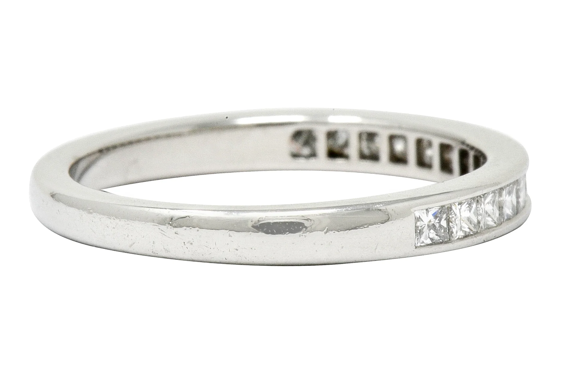 Tiffany & Co. Princess Cut Diamond Platinum Channel Band Ring - Image 3