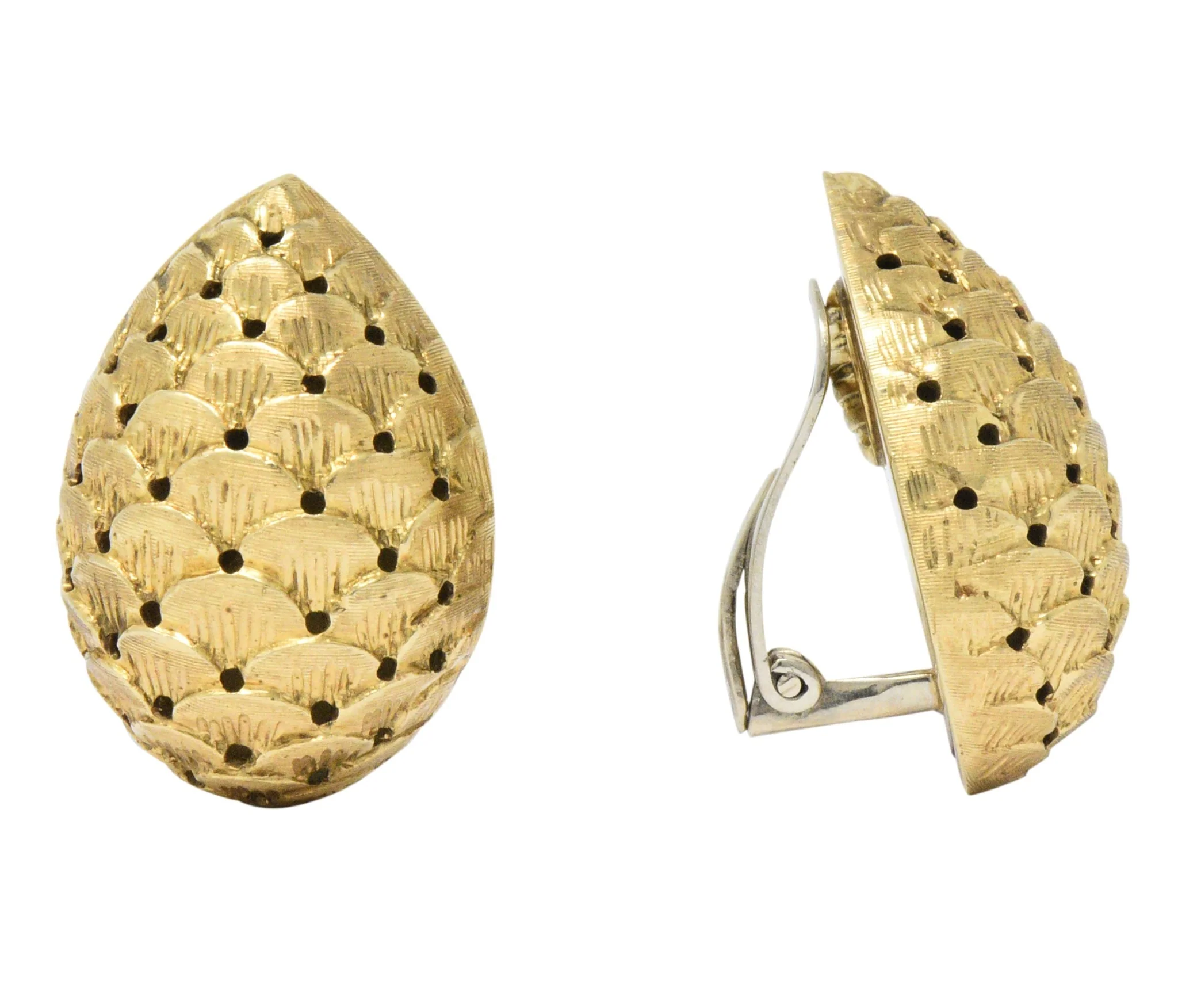 Tiffany & Co. Retro 14 Karat Gold Bold Ear-Clips Earrings - Image 2