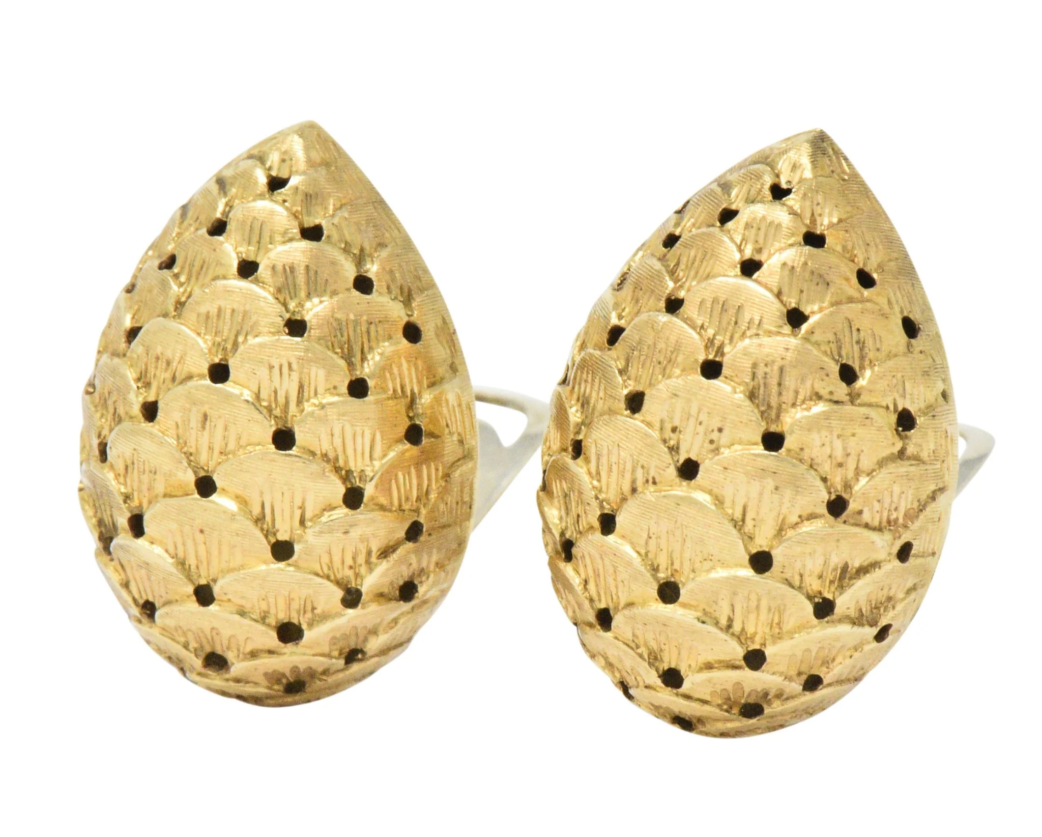 Tiffany & Co. Retro 14 Karat Gold Bold Ear-Clips Earrings - Image 6