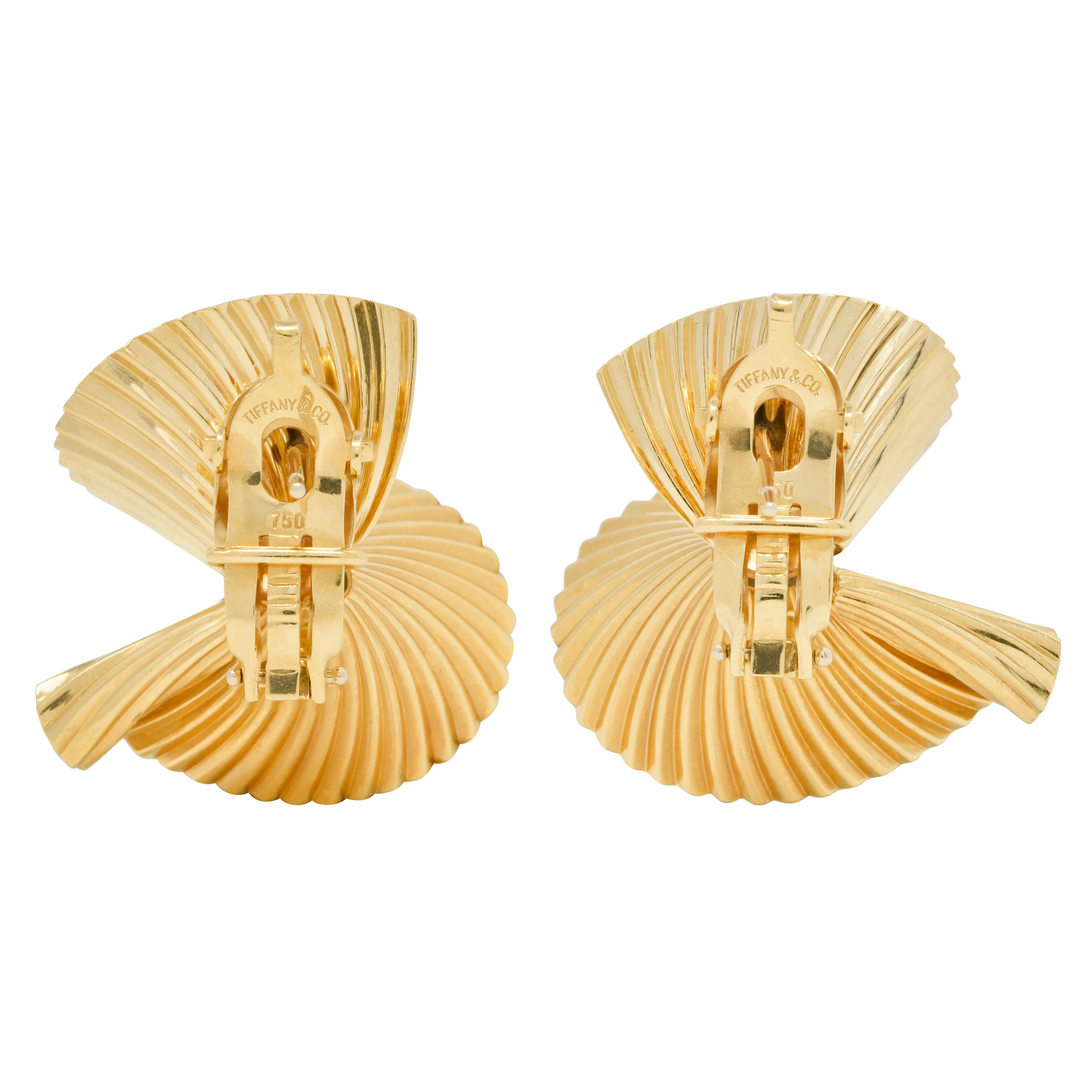 Tiffany & Co. Retro 18 Karat Gold Vintage Fanning Schuler Vintage Earrings - Image 3