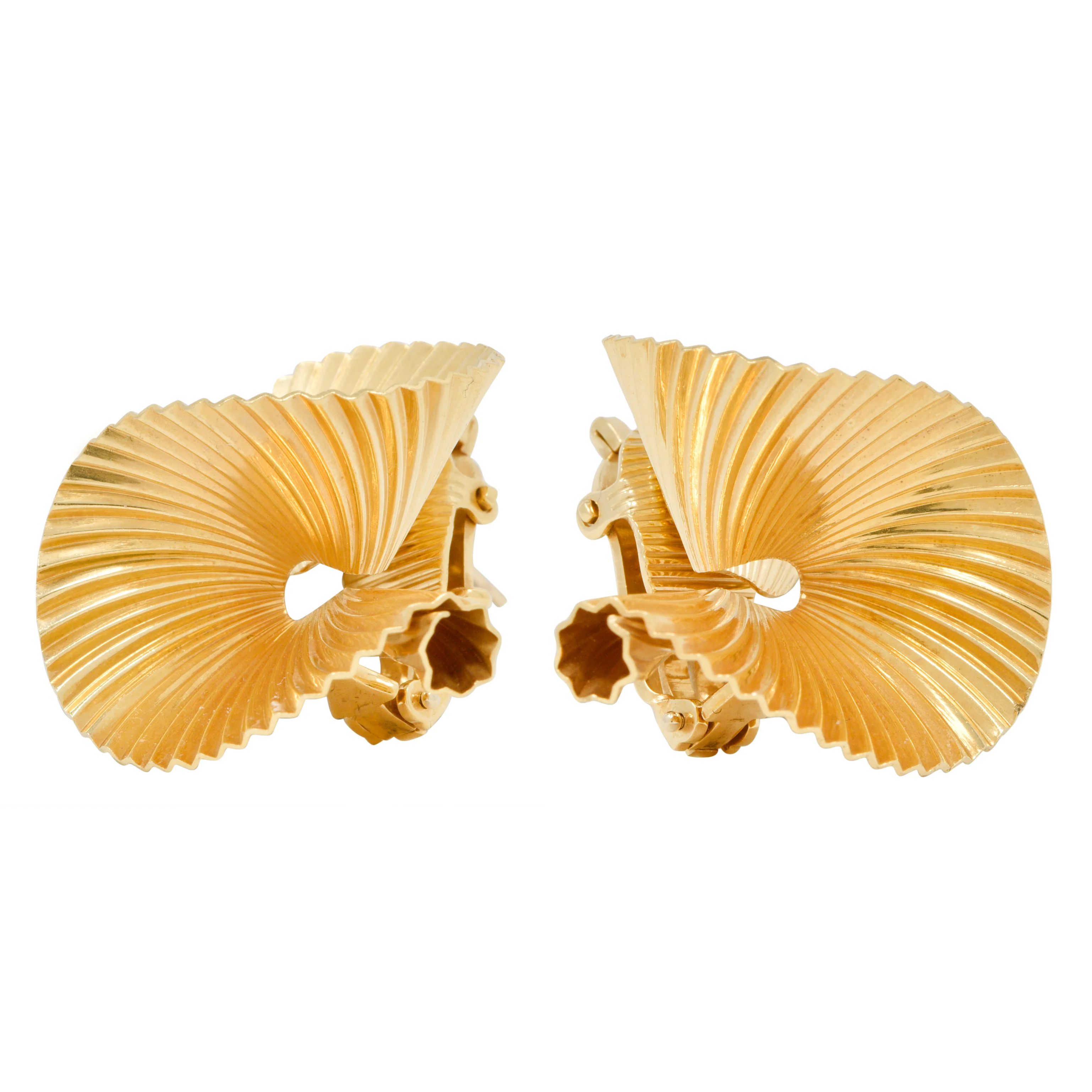 Tiffany & Co. Retro 18 Karat Gold Vintage Fanning Schuler Vintage Earrings - Image 6