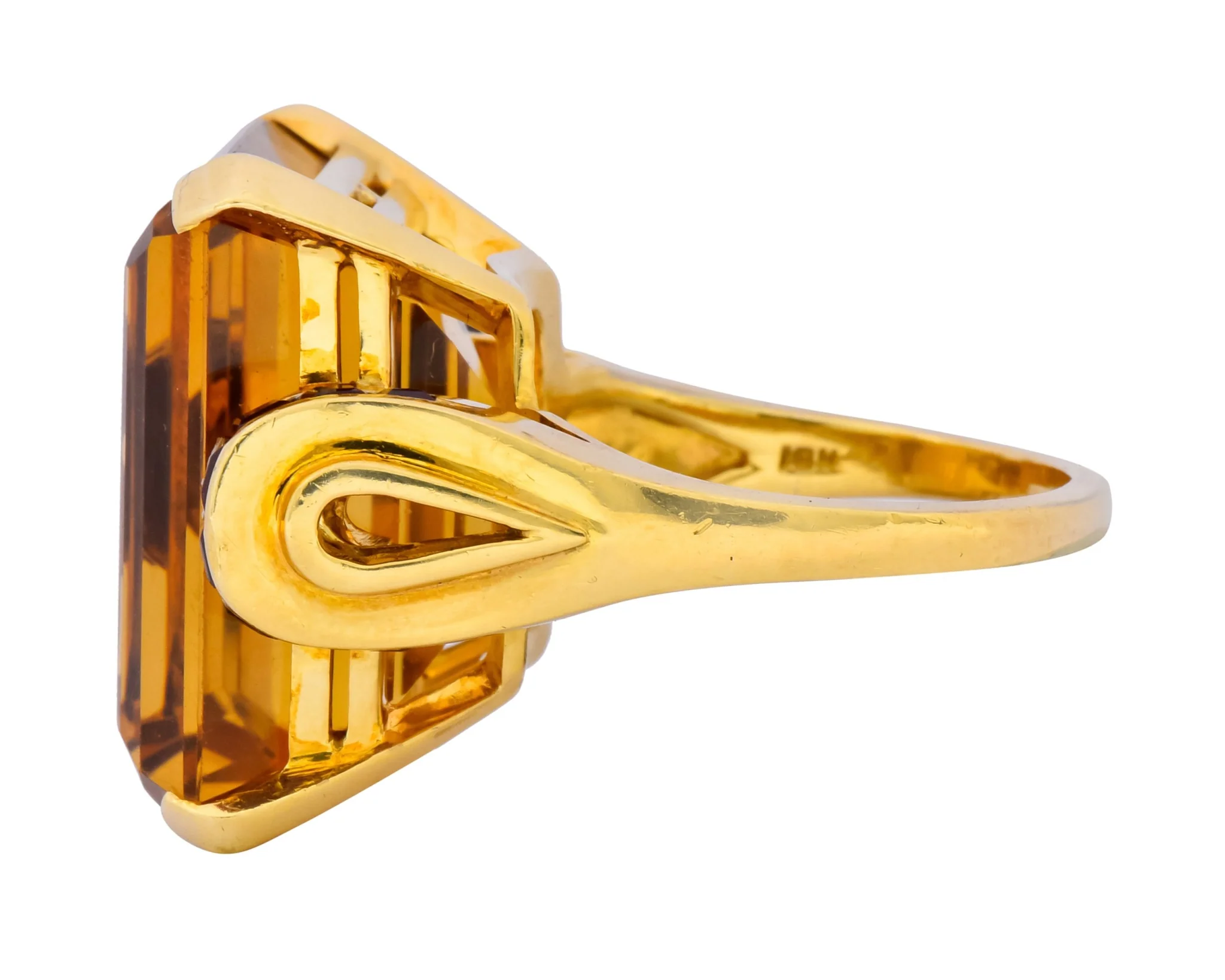 Tiffany & Co. Retro 24.54 CTW Citrine Ruby Cocktail Ring Circa 1950 - Image 5