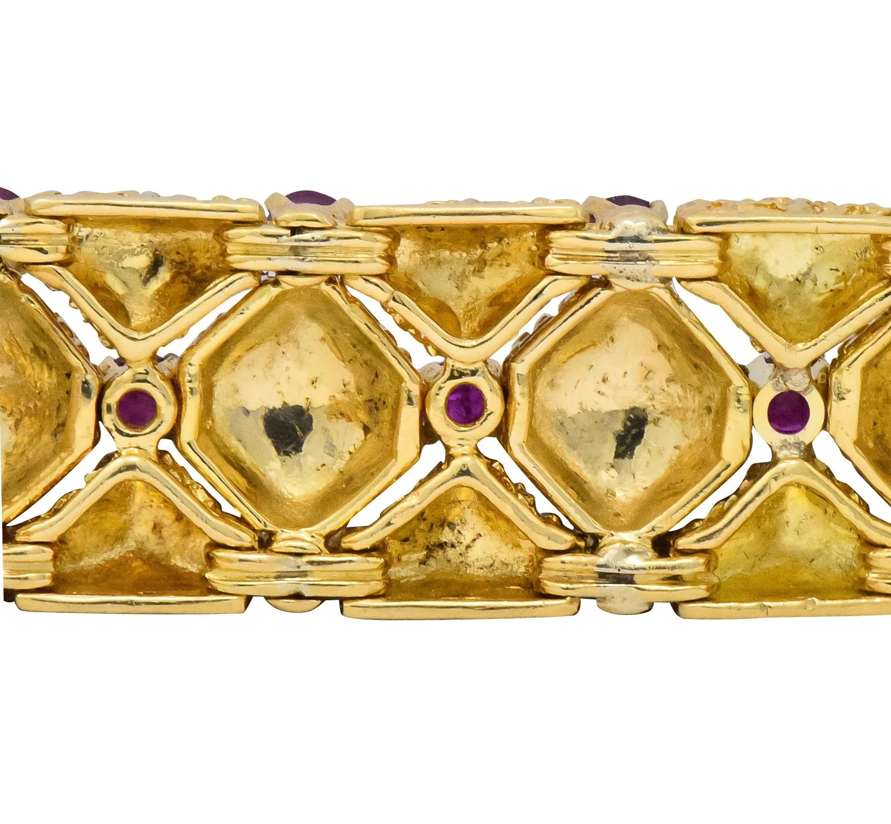 Tiffany & Co. Retro 3.60 CTW Ruby 18 Karat Gold Bracelet - Image 5