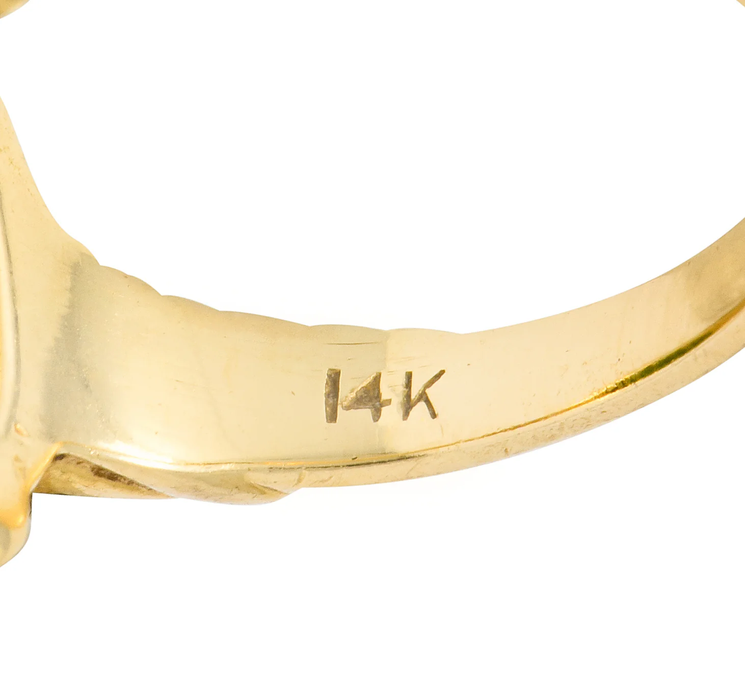 Tiffany & Co. Retro Carved Jade 14 Karat Gold Floral Ring - Image 8