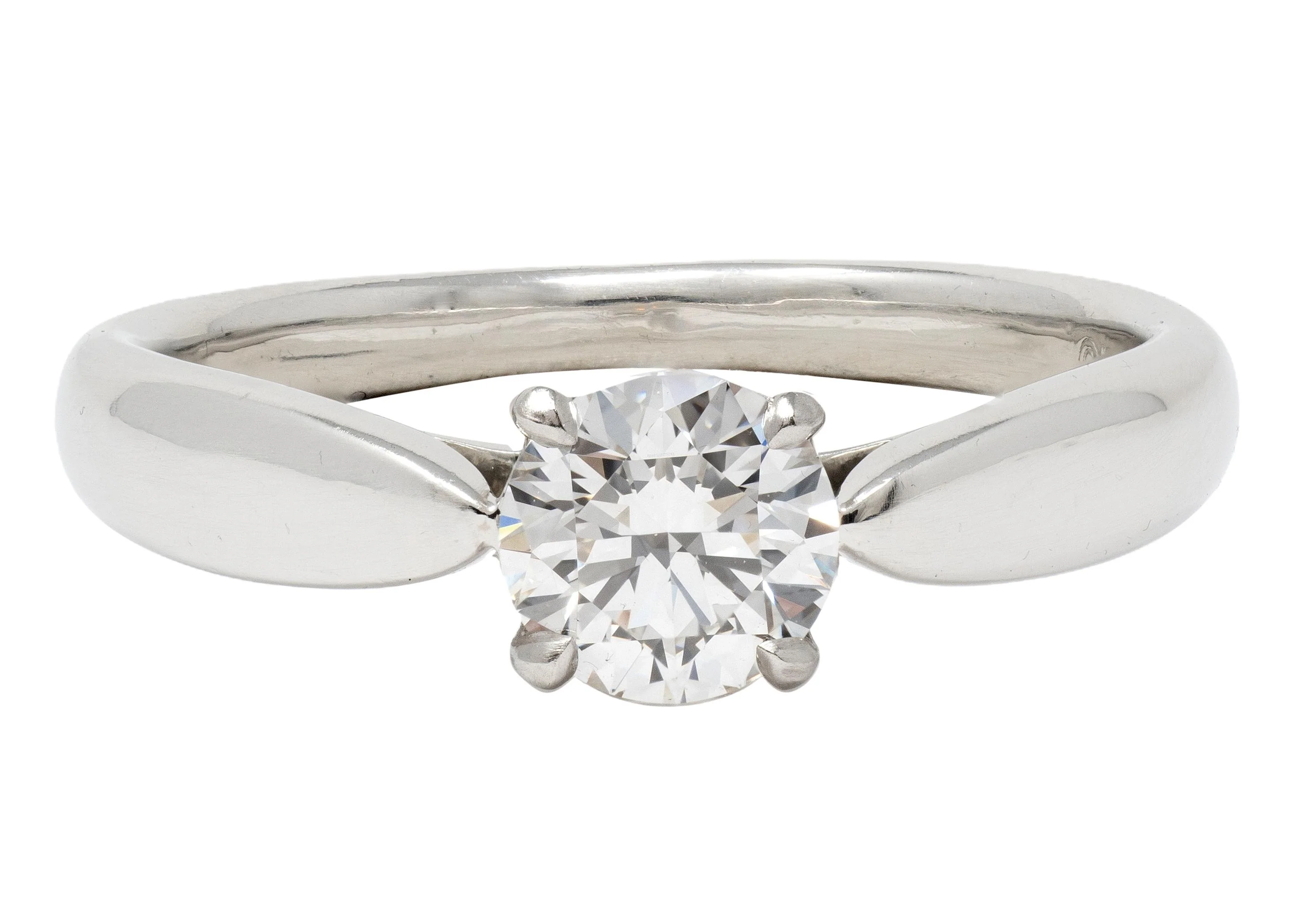 Tiffany & Co. Round Brilliant Diamond Platinum Harmony Solitaire Engagement Ring GIA