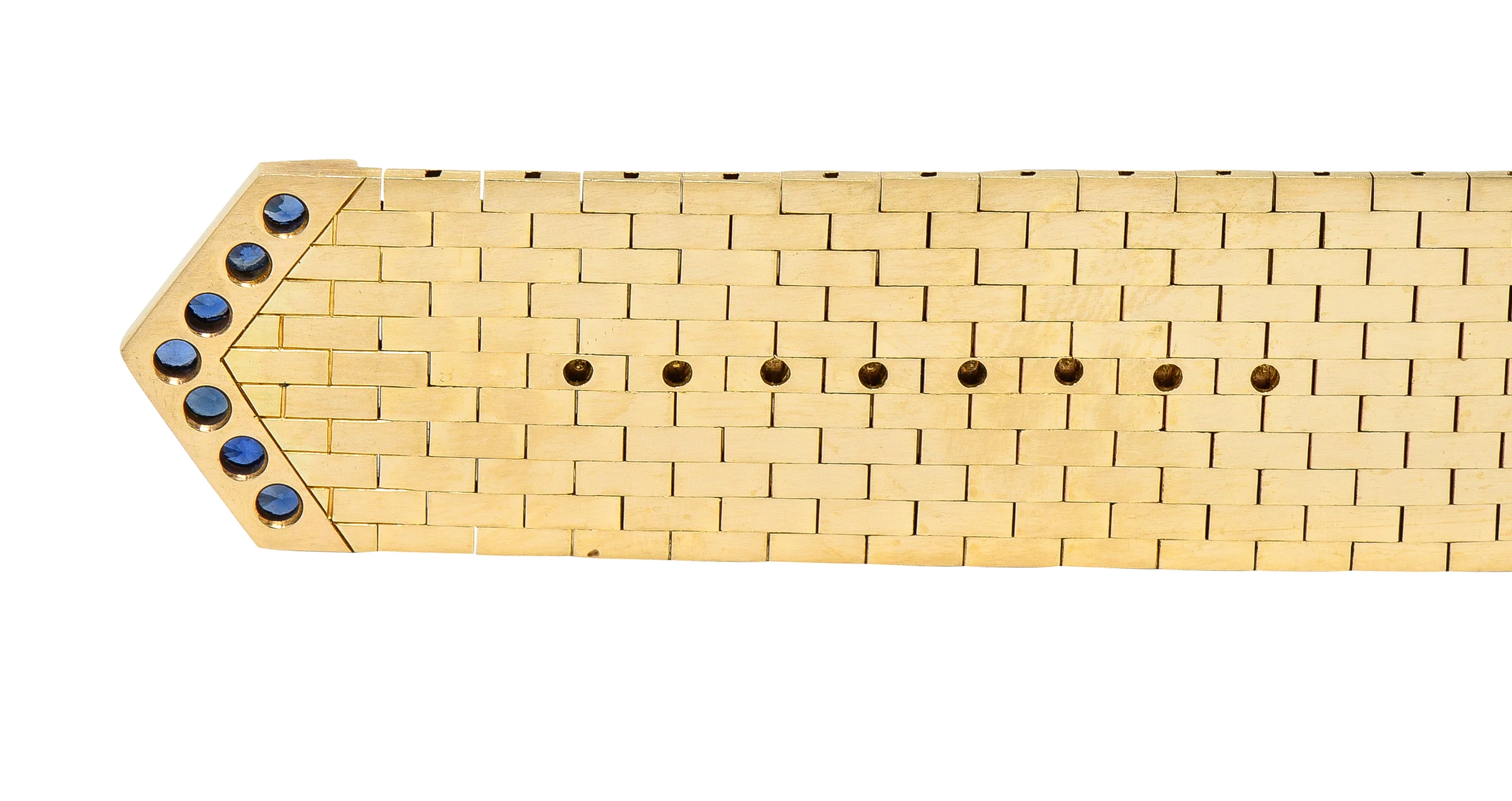 Tiffany & Co. Sapphire Diamond Platinum 14 Karat Yellow Gold Woven Mesh Belt Buckle Vintage Bracelet - Image 12