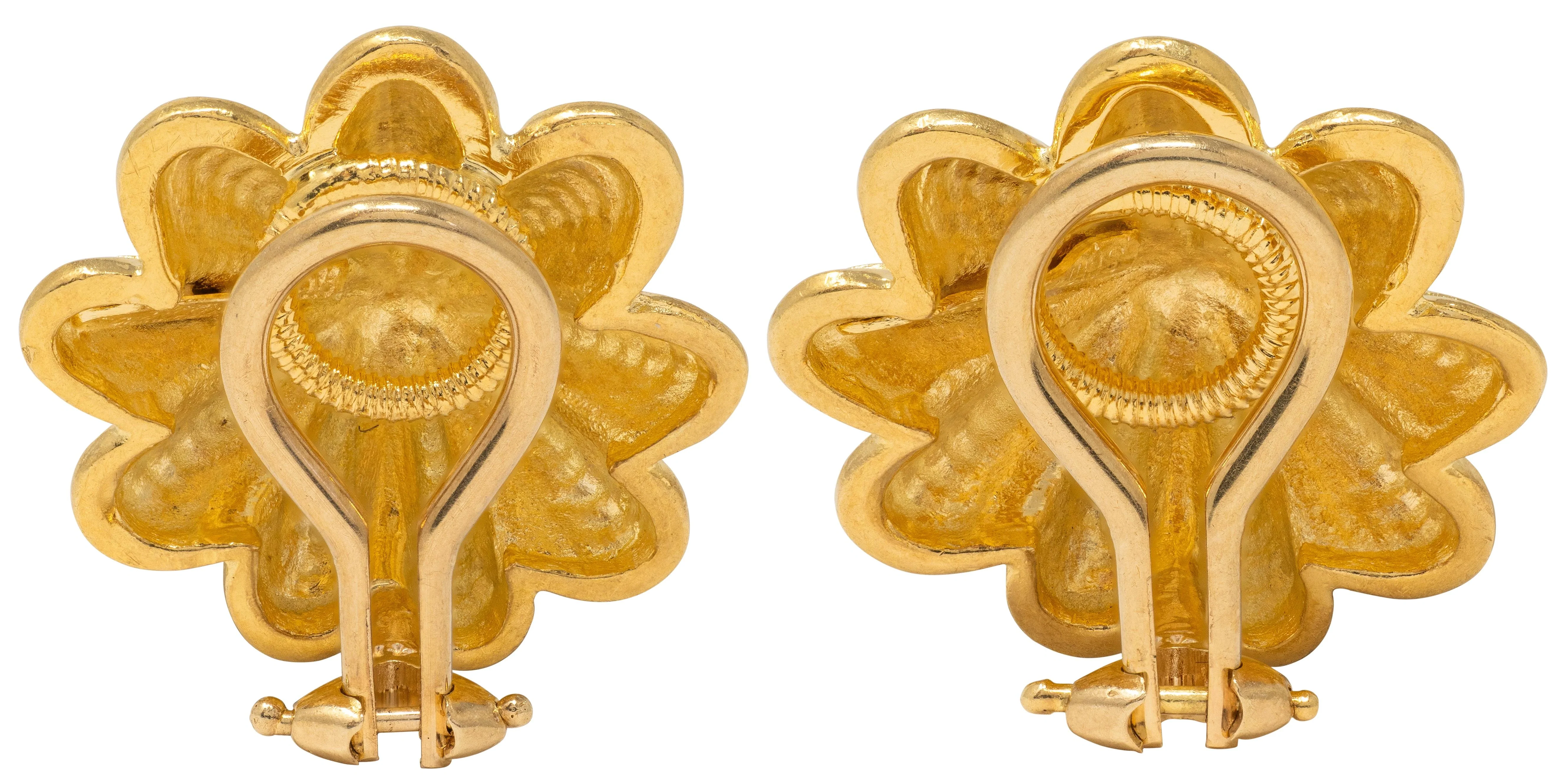 Tiffany & Co. Schlumberger 1960's 18 Karat Yellow Gold Vintage Shell Ear-Clip Earrings - Image 4
