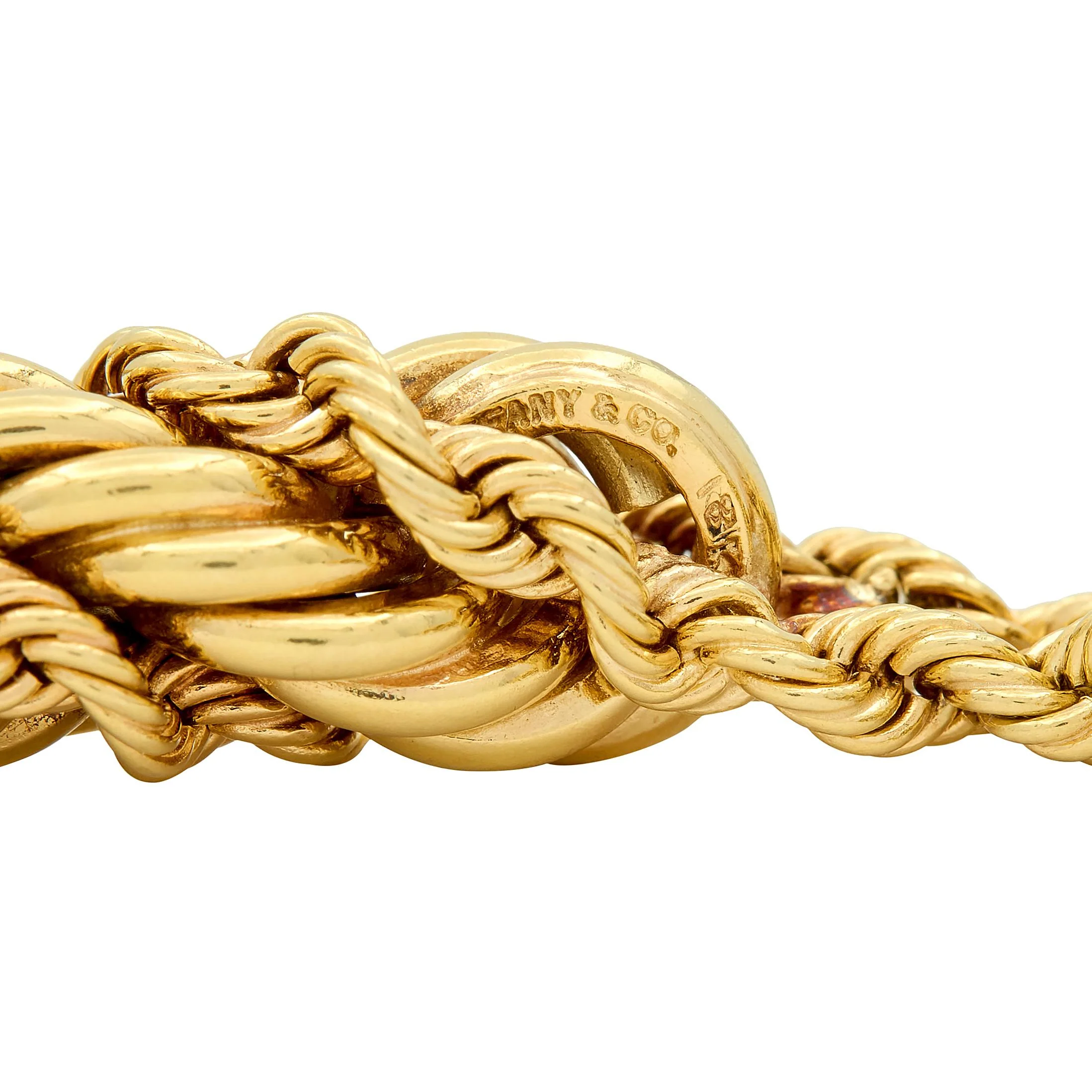 Tiffany & Co. Schlumberger 1960's Sapphire 18 Karat Yellow Gold Vintage Twisted Rope Bracelet - Image 7