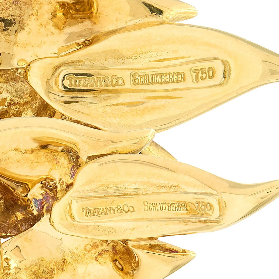 Tiffany & Co. Schlumberger Diamond Red Enamel Platinum 18 Karat Yellow Gold Flame Earrings - Image 7