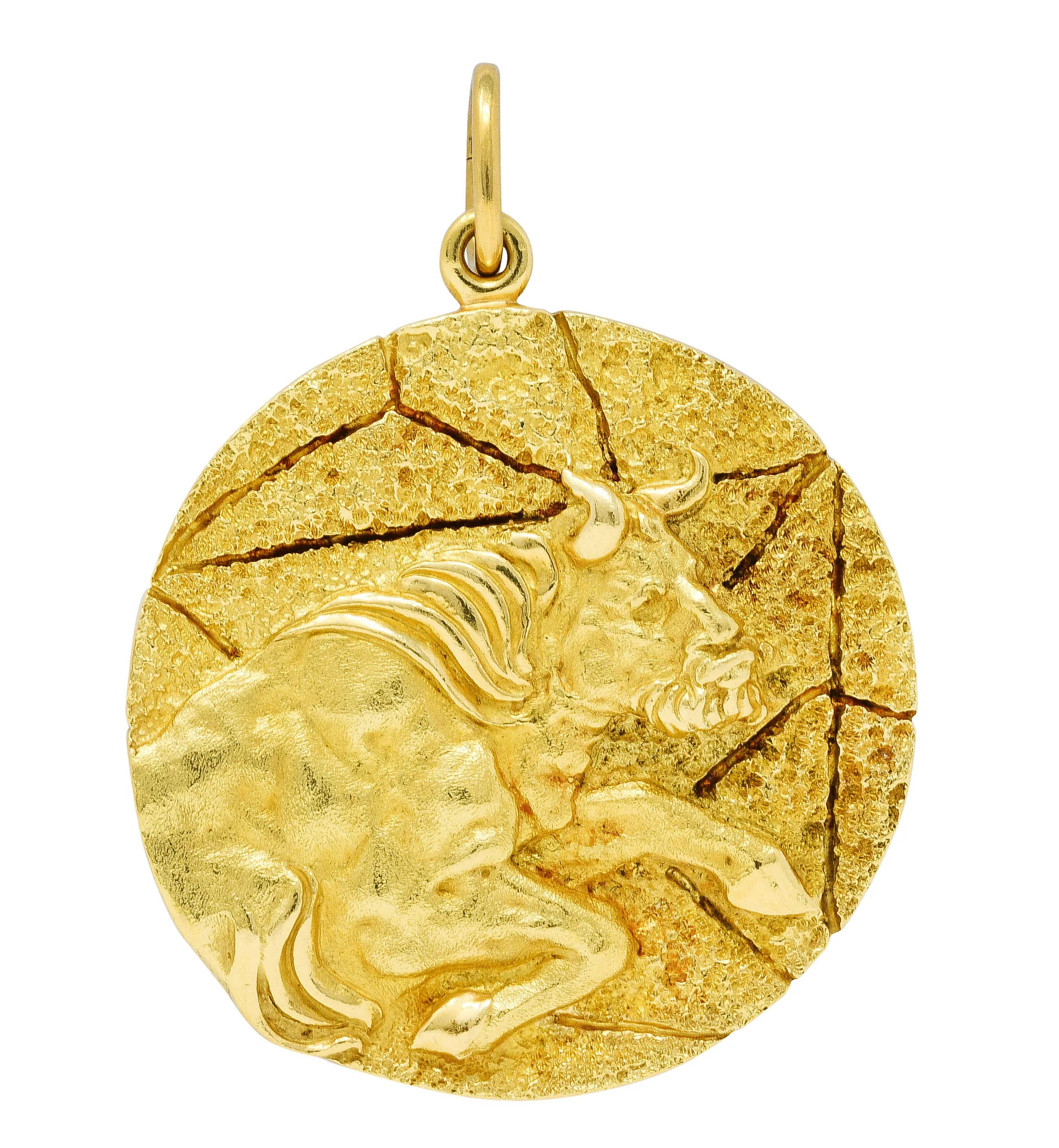 Tiffany & Co. Substantial Vintage 18 Karat Gold Taurus Zodiac Medallion Pendant
