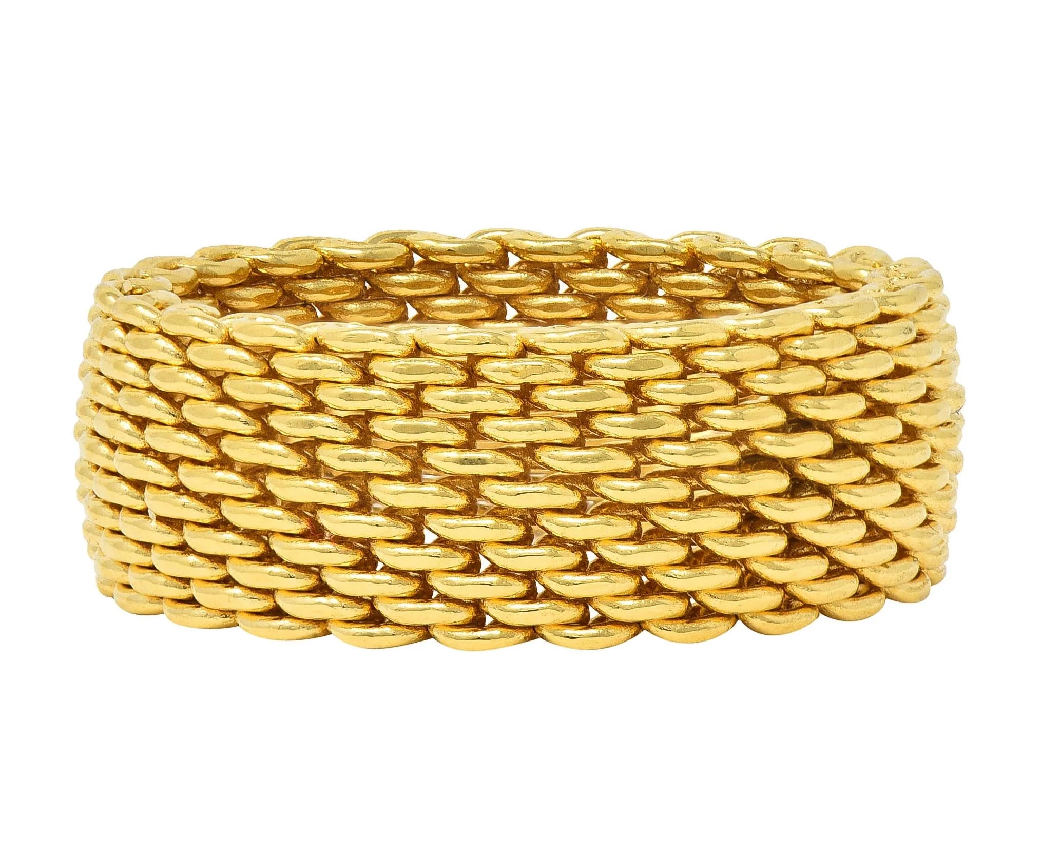 Tiffany & Co. Unisex 18 Karat Yellow Gold Mesh Somerset Wide Band Ring - Image 7